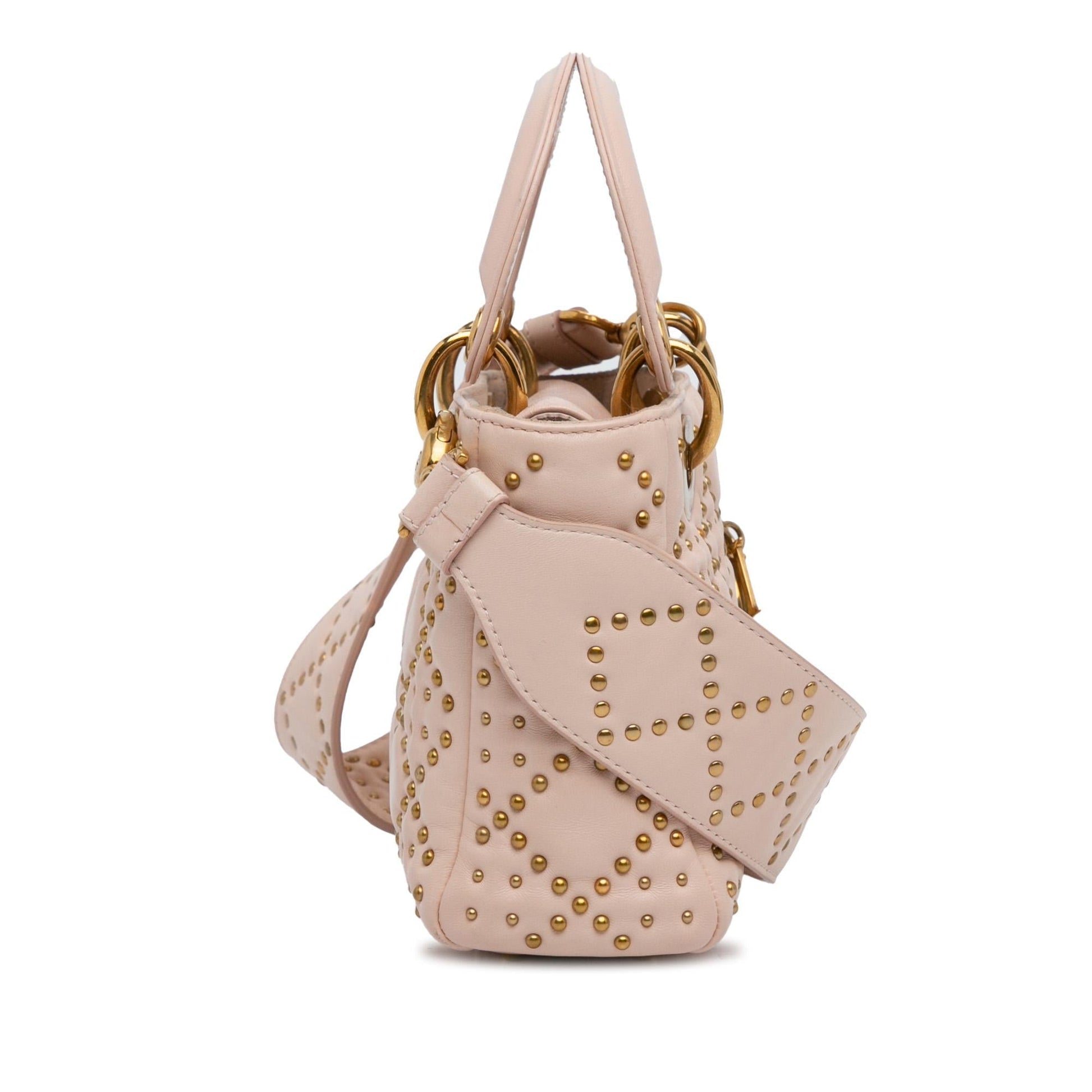Dior Studded Cannage Supple Lady Shg Xo4Atr Satchel Bag Lambskin Mini