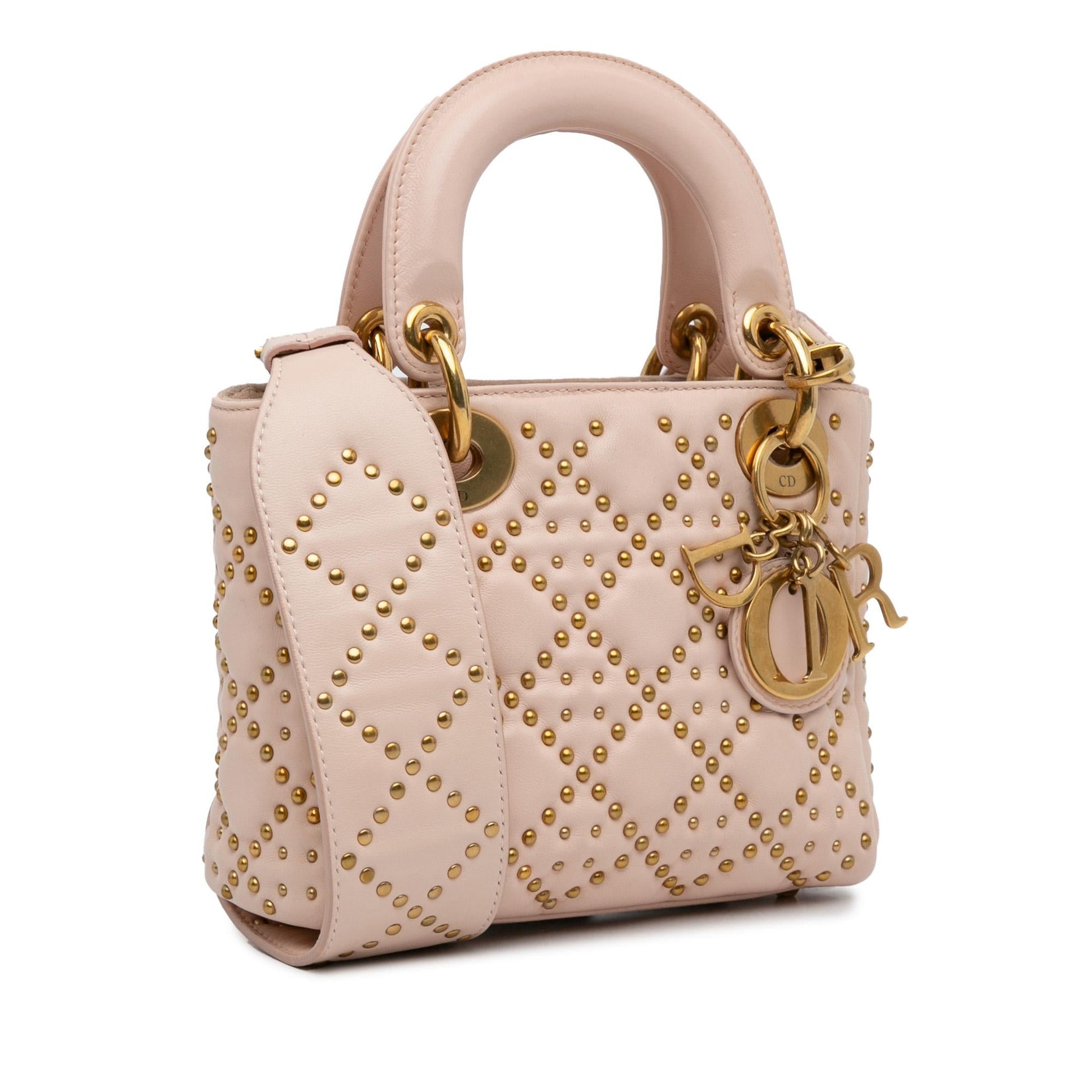 Dior Studded Cannage Supple Lady Shg Xo4Atr Satchel Bag Lambskin Mini