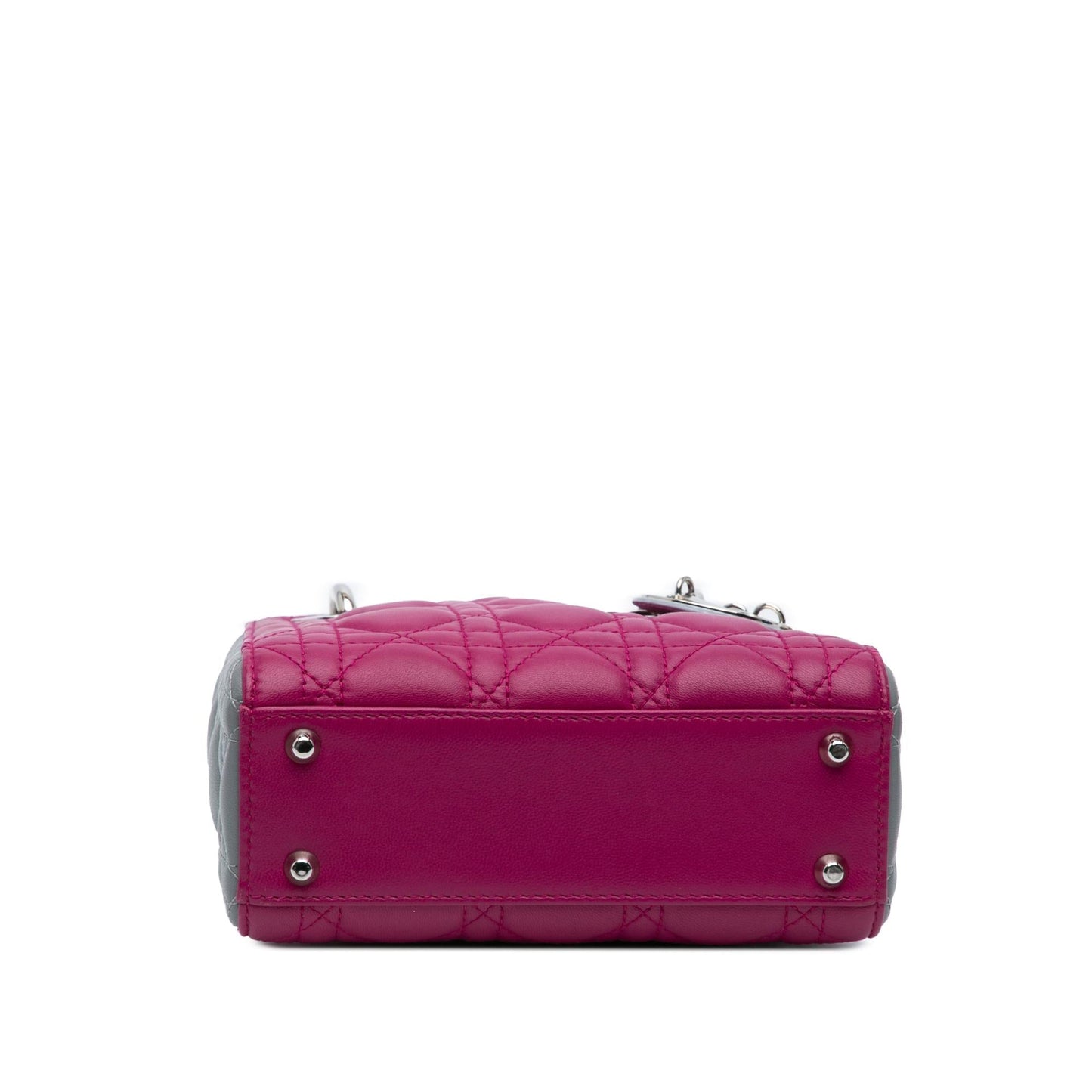 Dior Tricolor Cannage Lady Satchel Bag Lambskin Mini Cannage Lady Dior