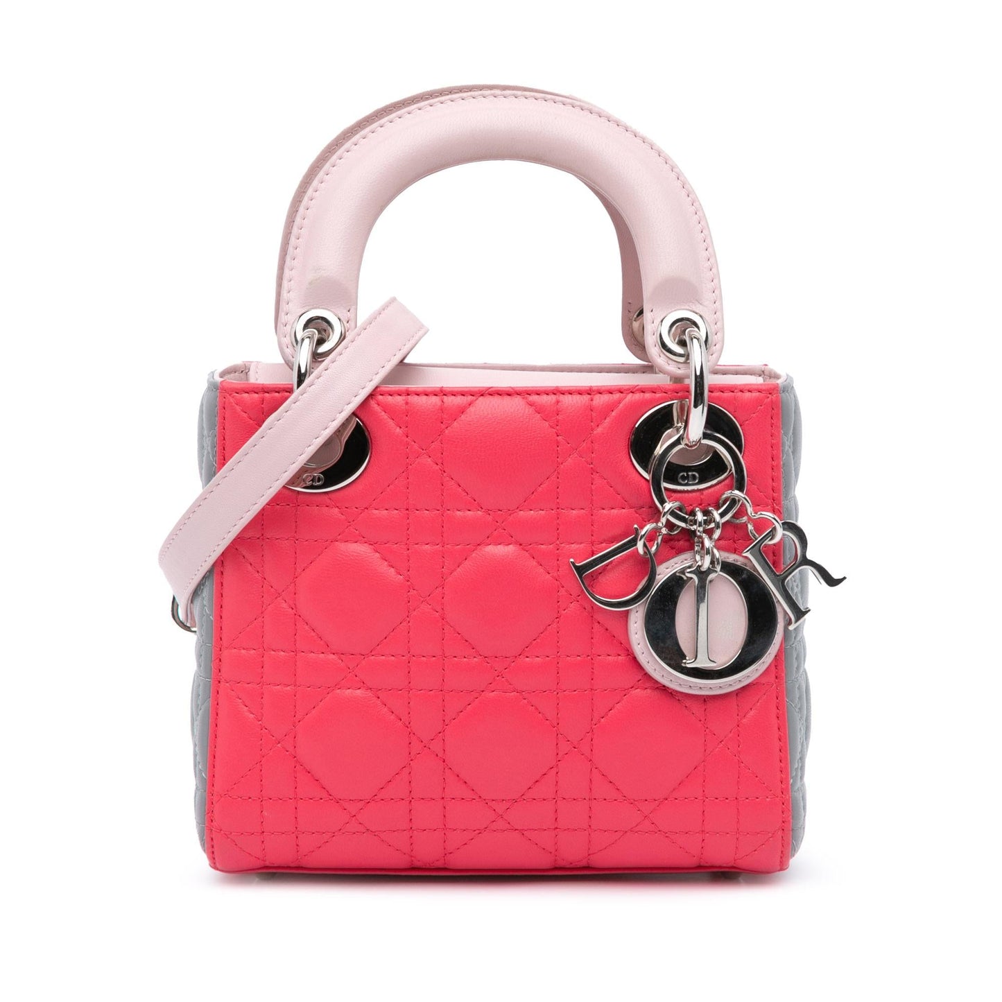 Dior Tricolor Cannage Lady Satchel Bag Lambskin Mini Lady Dior 1