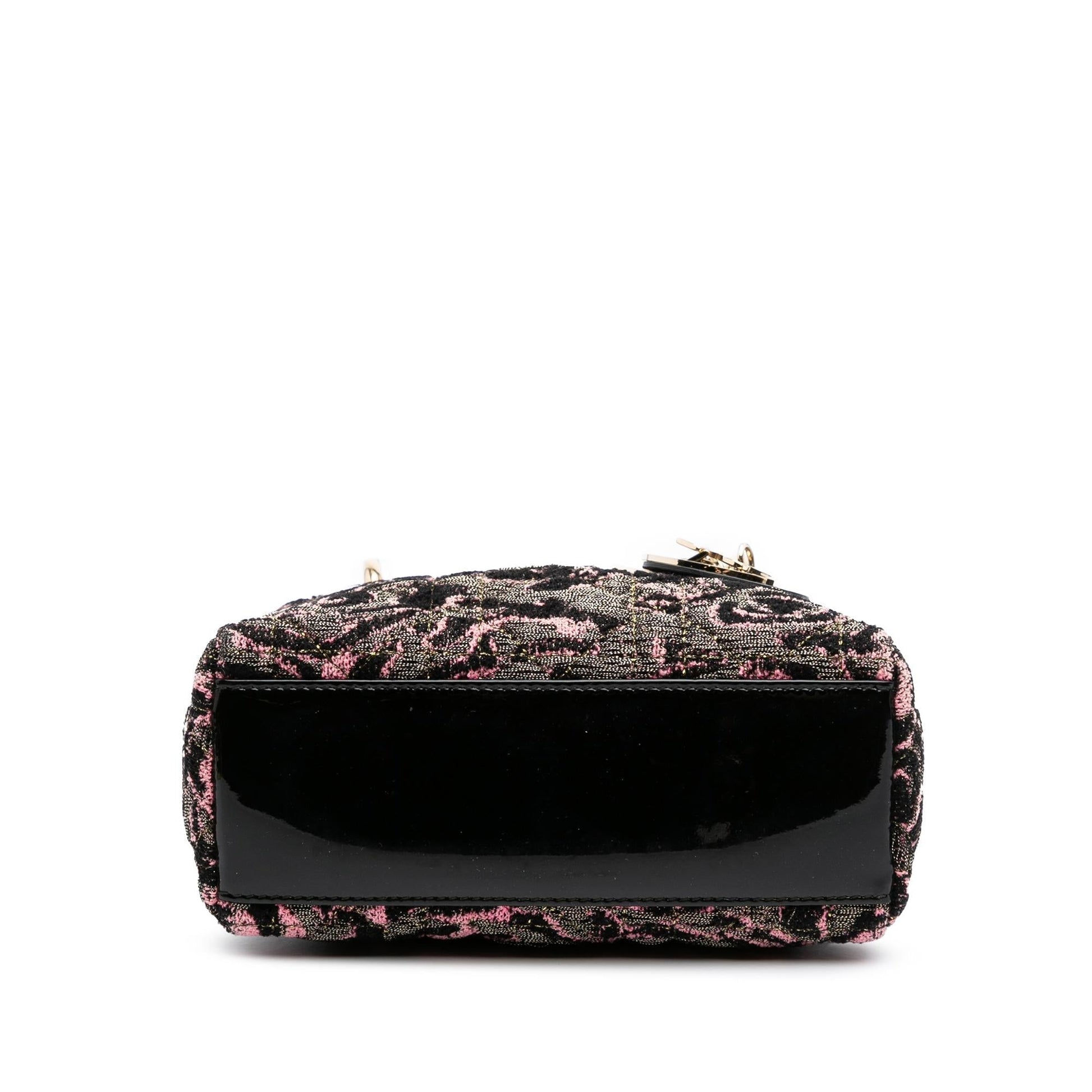 Dior Tweed Rose Lady Satchel Bag Mini Embroidered Lady Dior 1
