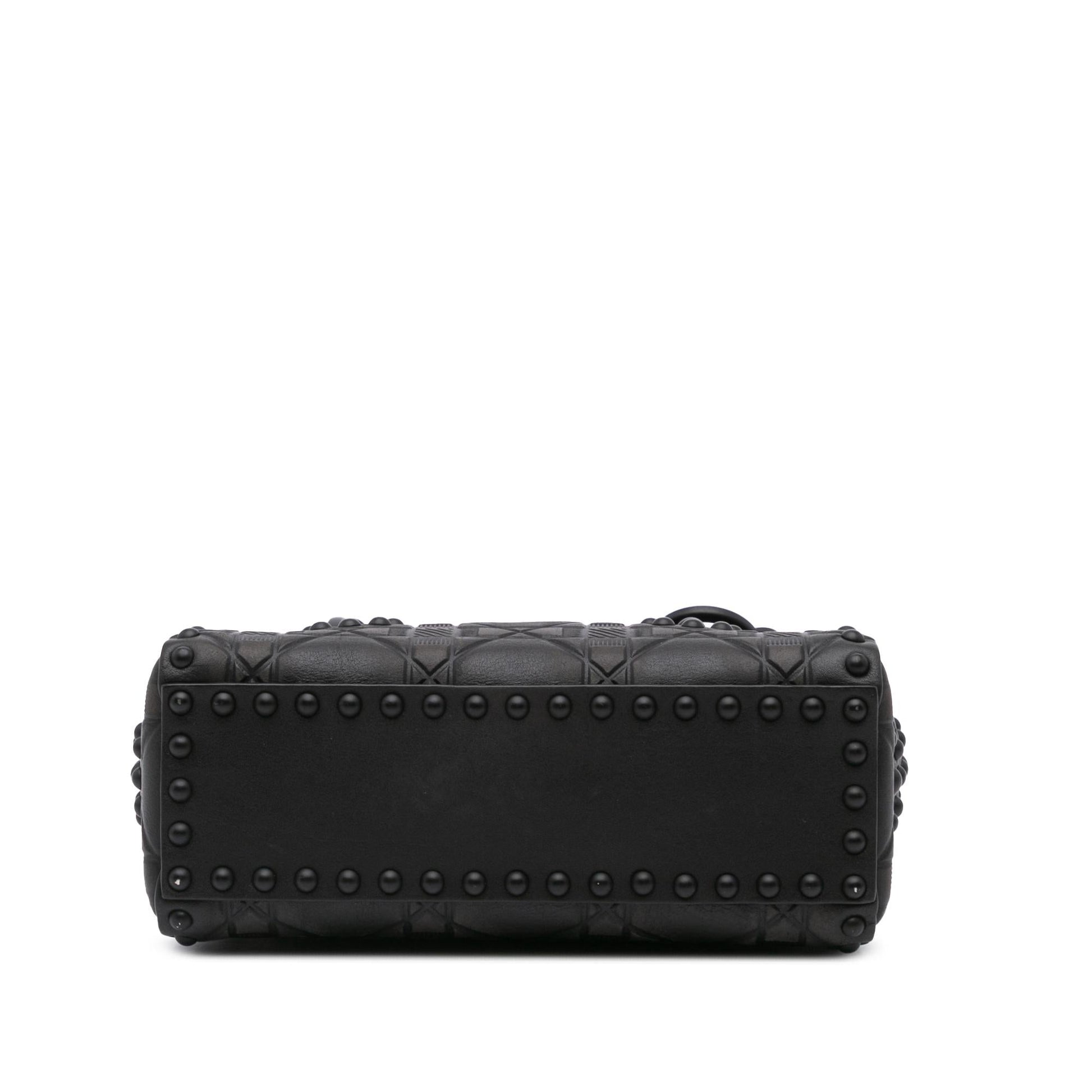 Dior Ultra Matte Calfskin Cannage Studded Flower Lady Satchel Mini Satchel Bag
