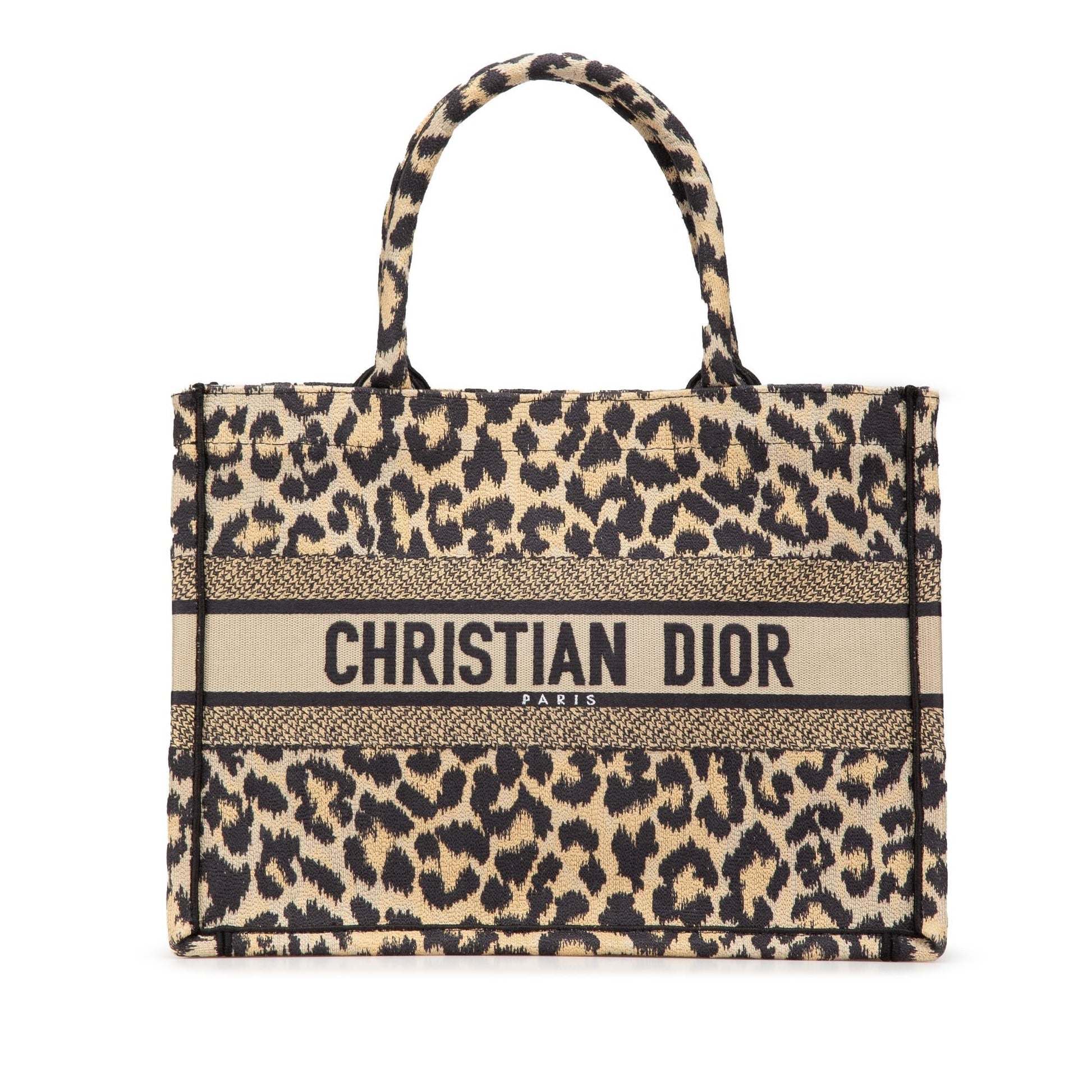 Dior Mizza Leopard Book Tote Canvas Medium Embroidered Tote Bag Book Tote 1