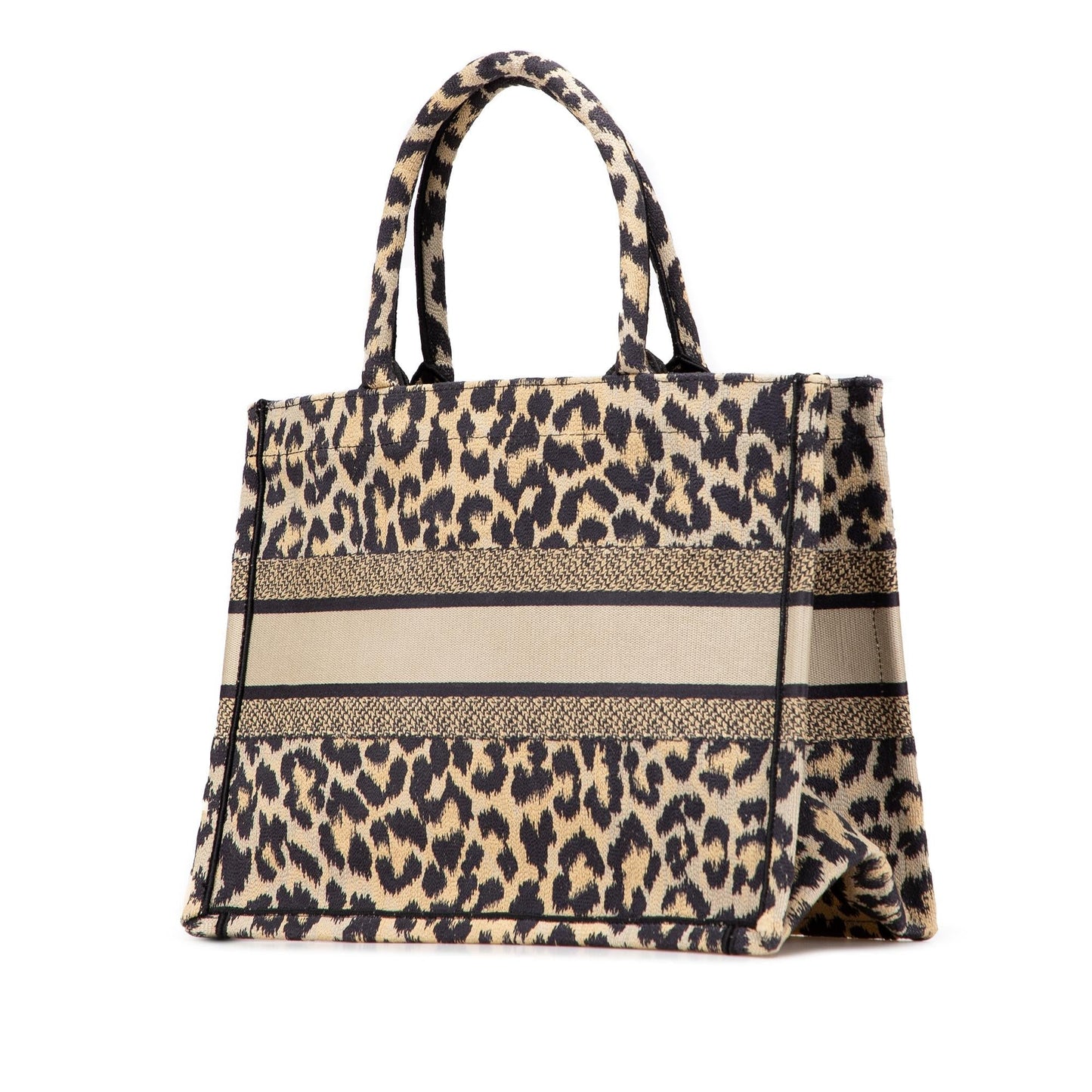 Dior Mizza Leopard Book Tote Canvas Medium Embroidered Tote Bag Book Tote 3
