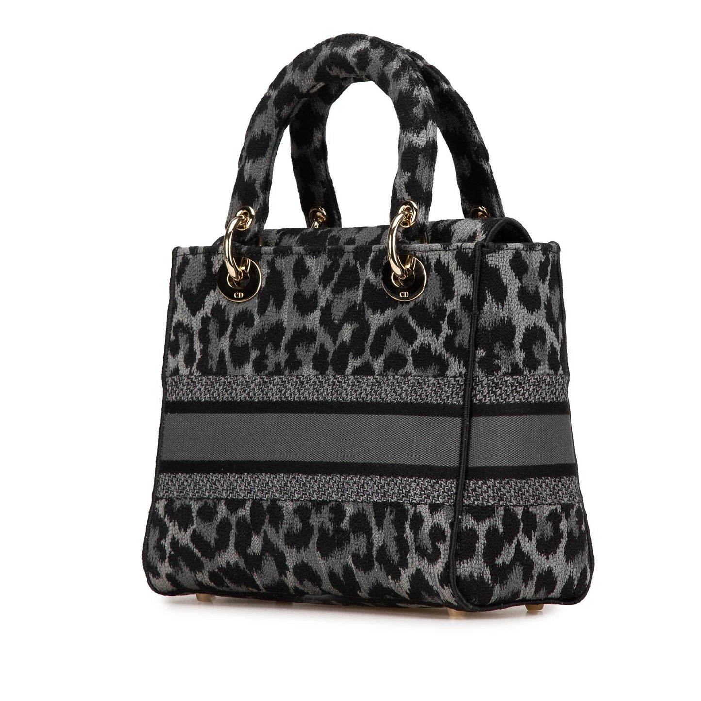 Dior Mizza Leopard Lady Lite Satchel Bag Canvas Medium Embroidered