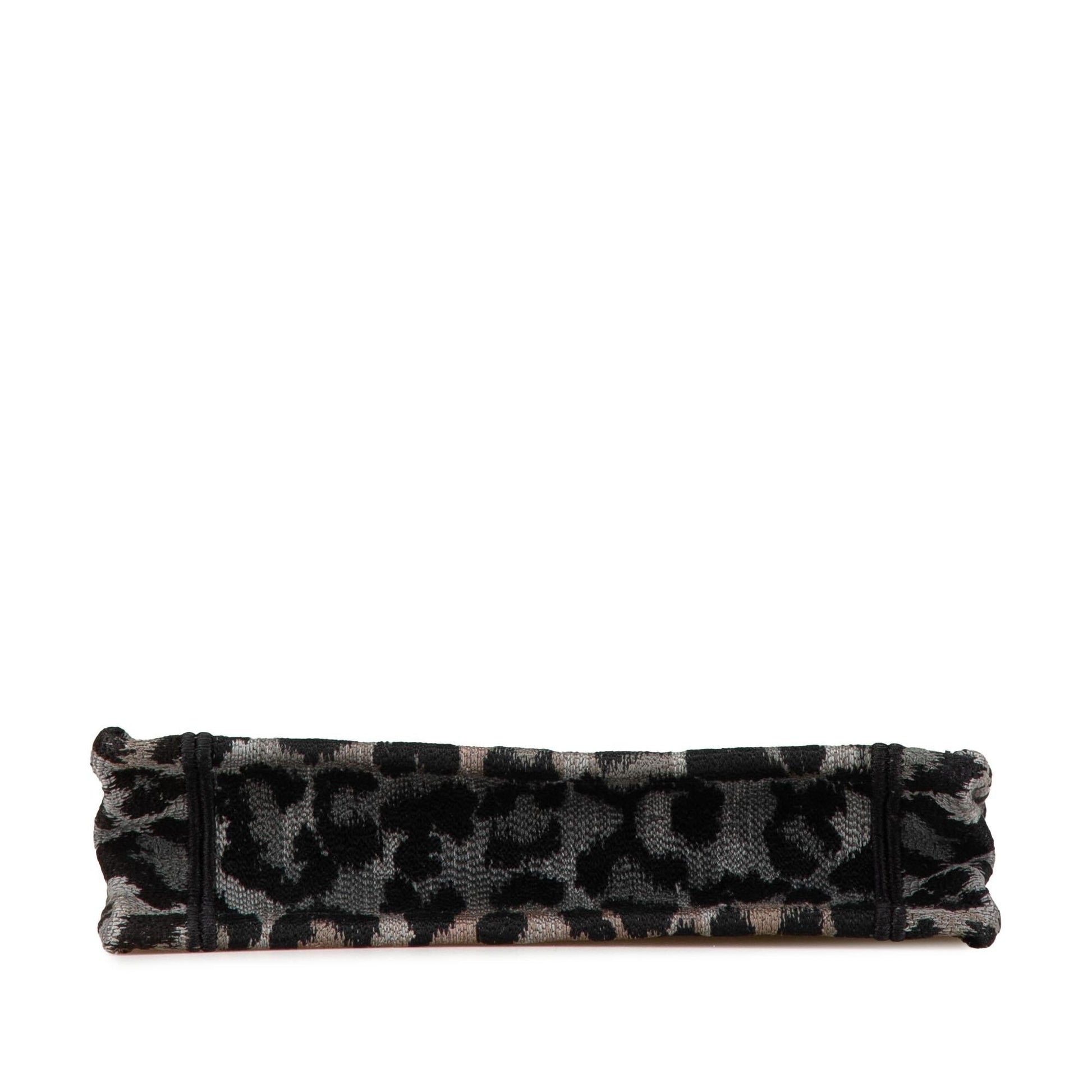 Dior Mizza Leopard Book Tote Canvas Mini Embroidered Tote Bag