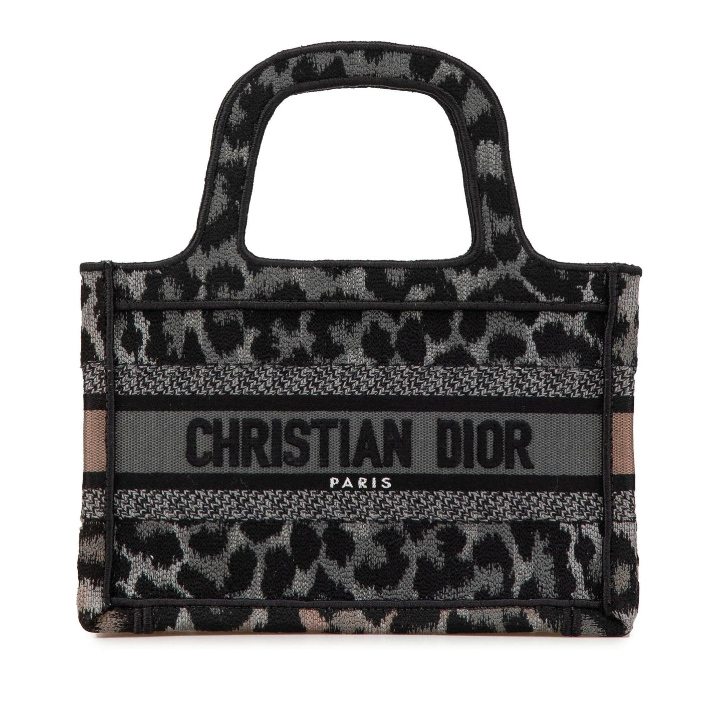 Dior Mizza Leopard Book Tote Canvas Mini Embroidered Tote Bag Book Tote 1