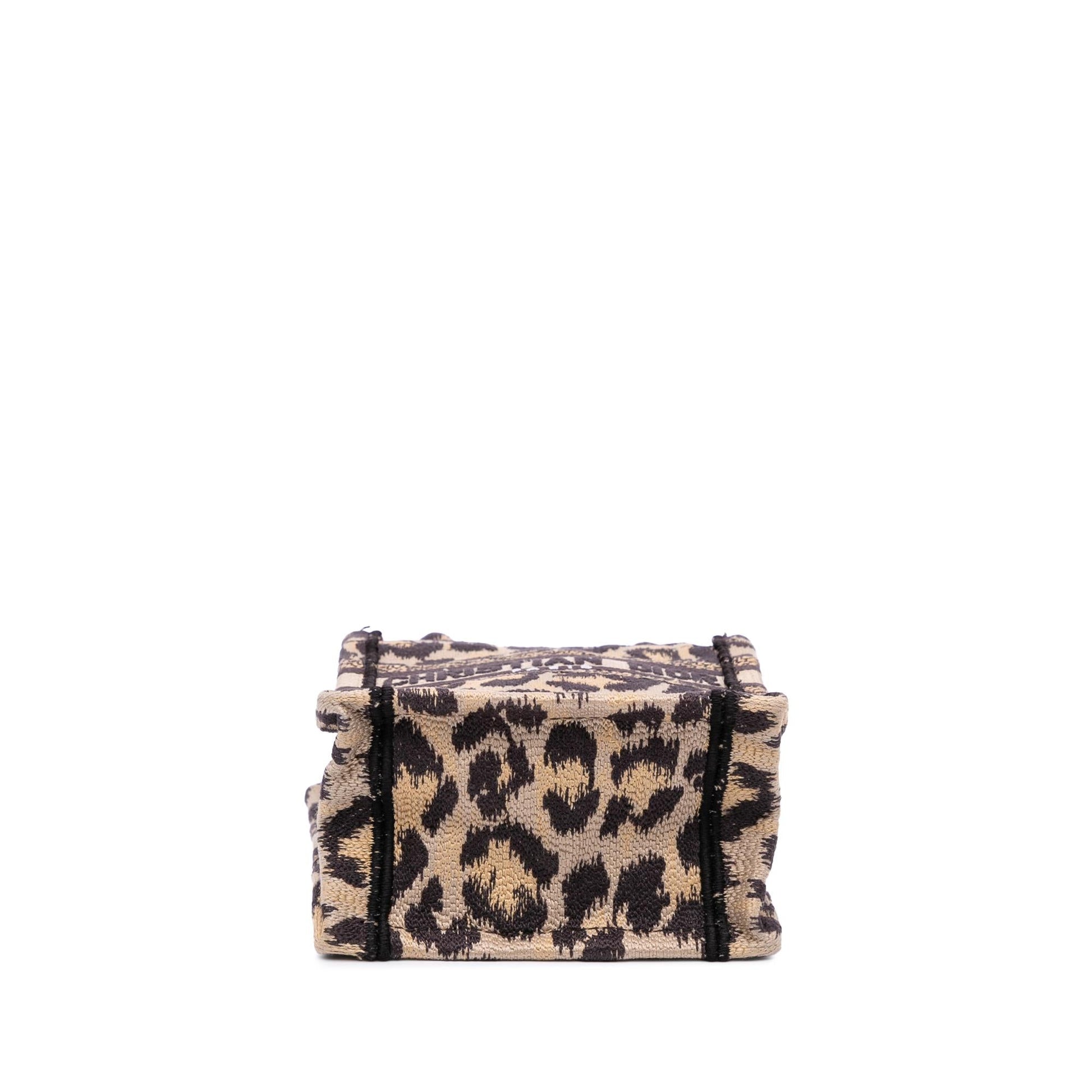 Dior Mizza Leopard Vertical Book Tote Canvas Mini Embroidered Tote Bag Book Tote 1