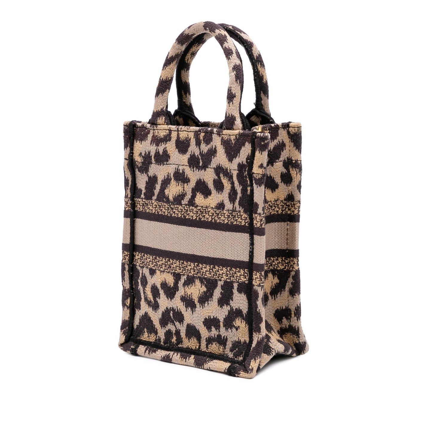 Dior Mizza Leopard Vertical Book Tote Canvas Mini Embroidered Tote Bag Book Tote 1