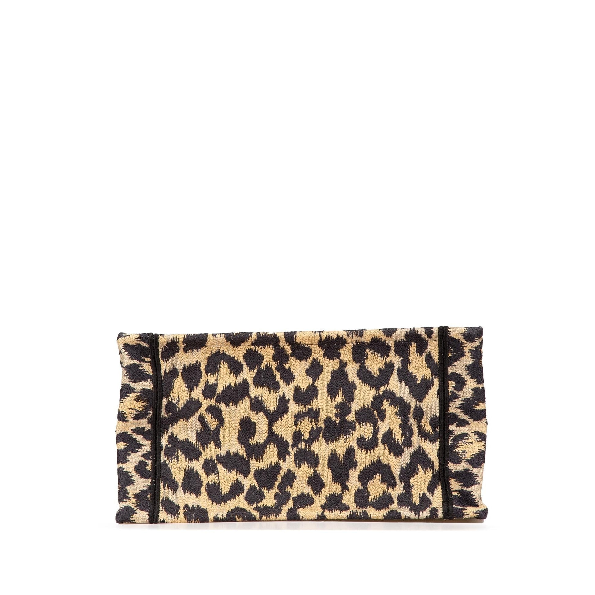 Dior Mizza Leopard Book Tote Canvas Small Embroidered Tote Bag Leopard Book Tote