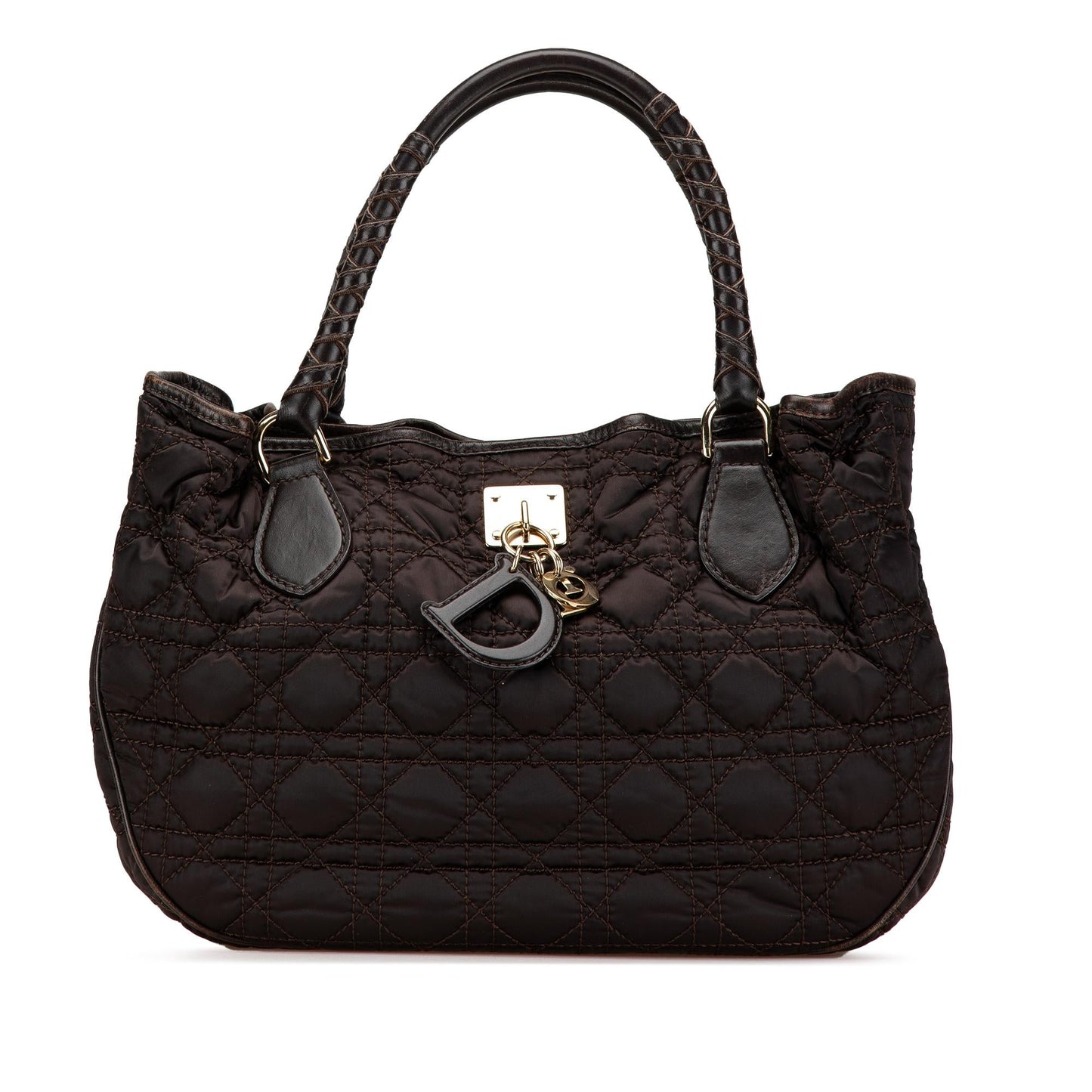 Dior Cannage Lovely Handbag Nylon Satchel Bag