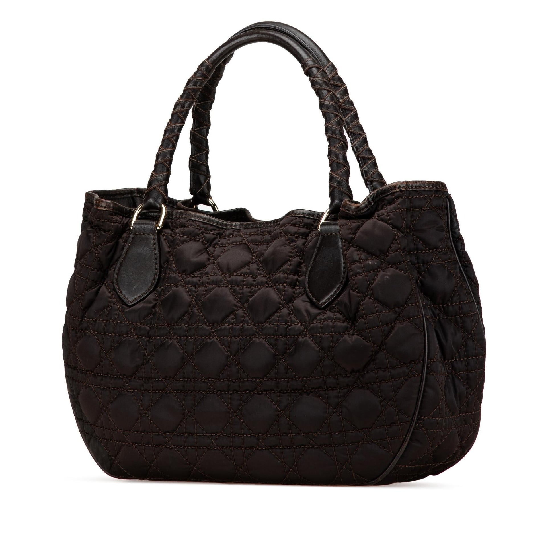 Dior Cannage Lovely Handbag Nylon Satchel Bag