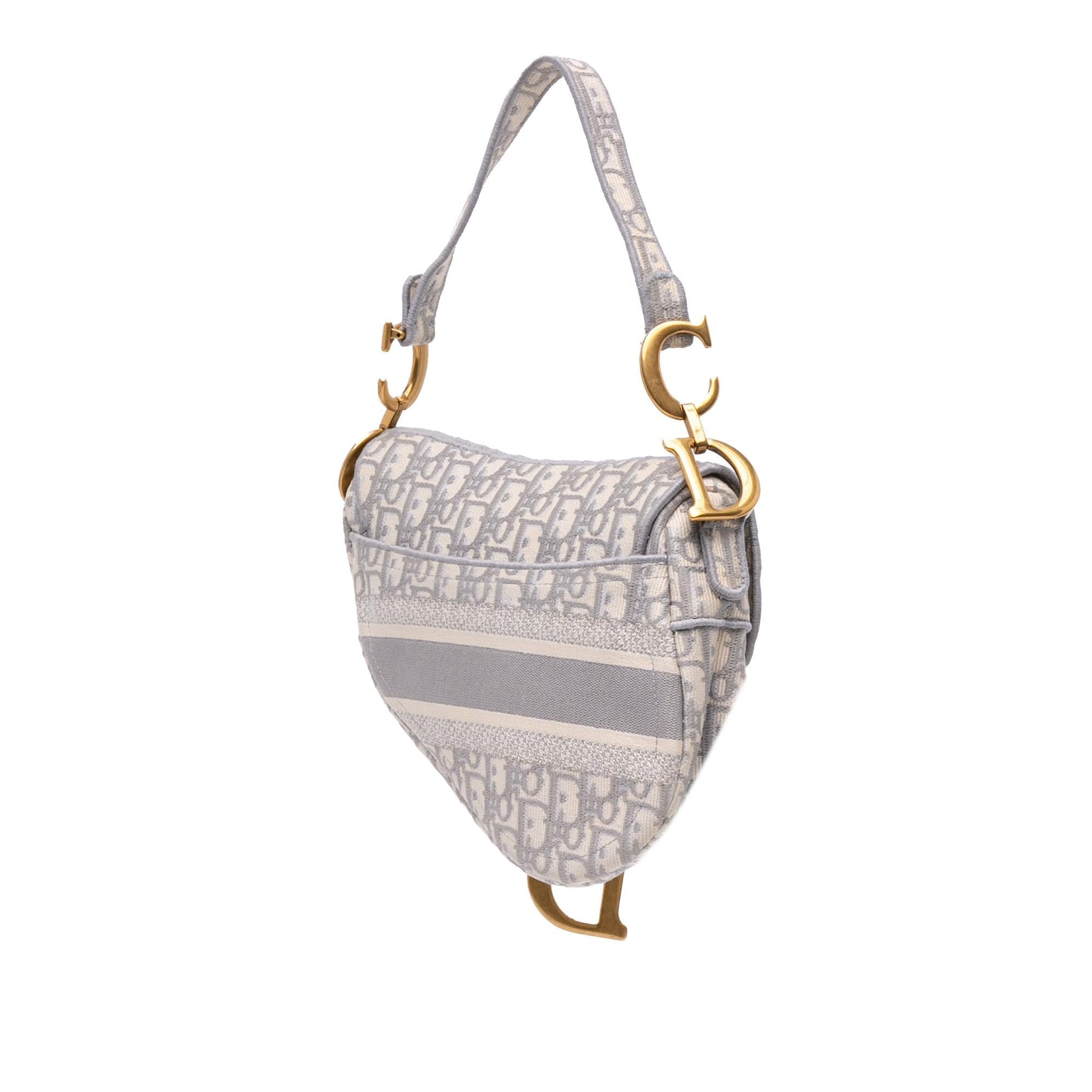 Dior Oblique Saddle Bag Canvas Embroidered Shoulder Bag Embroidered Saddle Bag