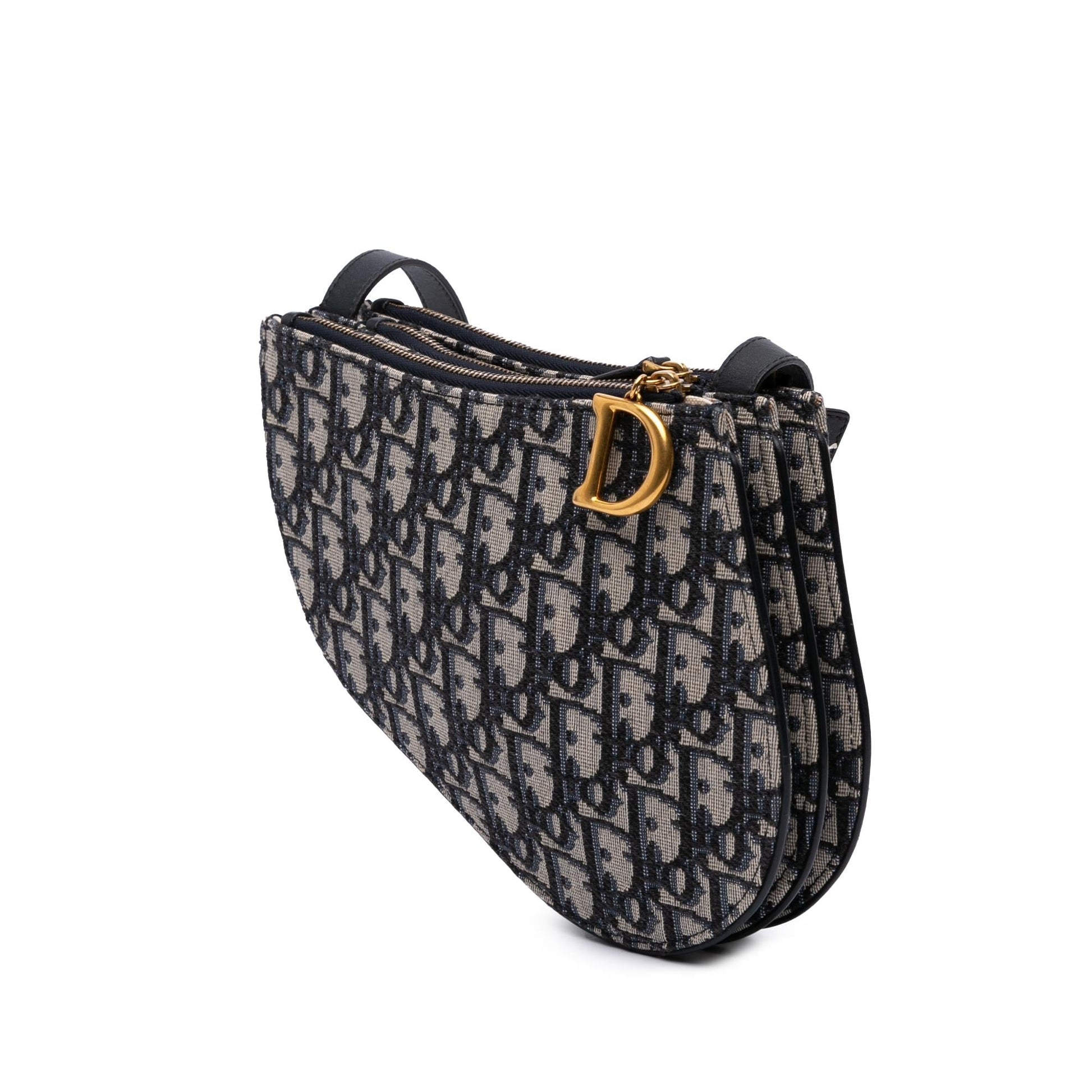 Dior Oblique Saddle Triple Crossbody Canvas Zip Crossbody Bag Zip Crossbody 1