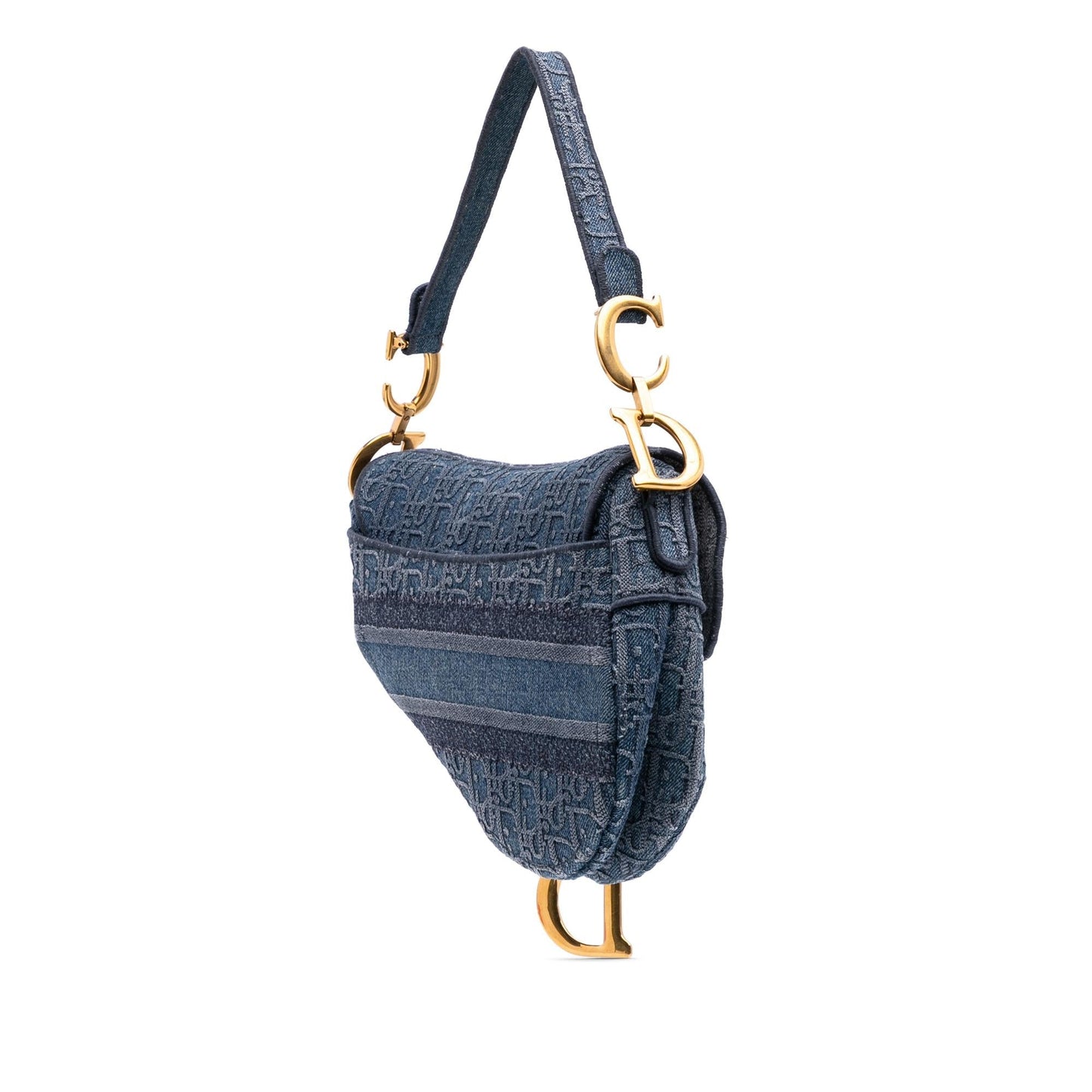Dior Oblique Saddle Bag Denim Embroidered Shoulder Bag Embroidered Saddle Bag