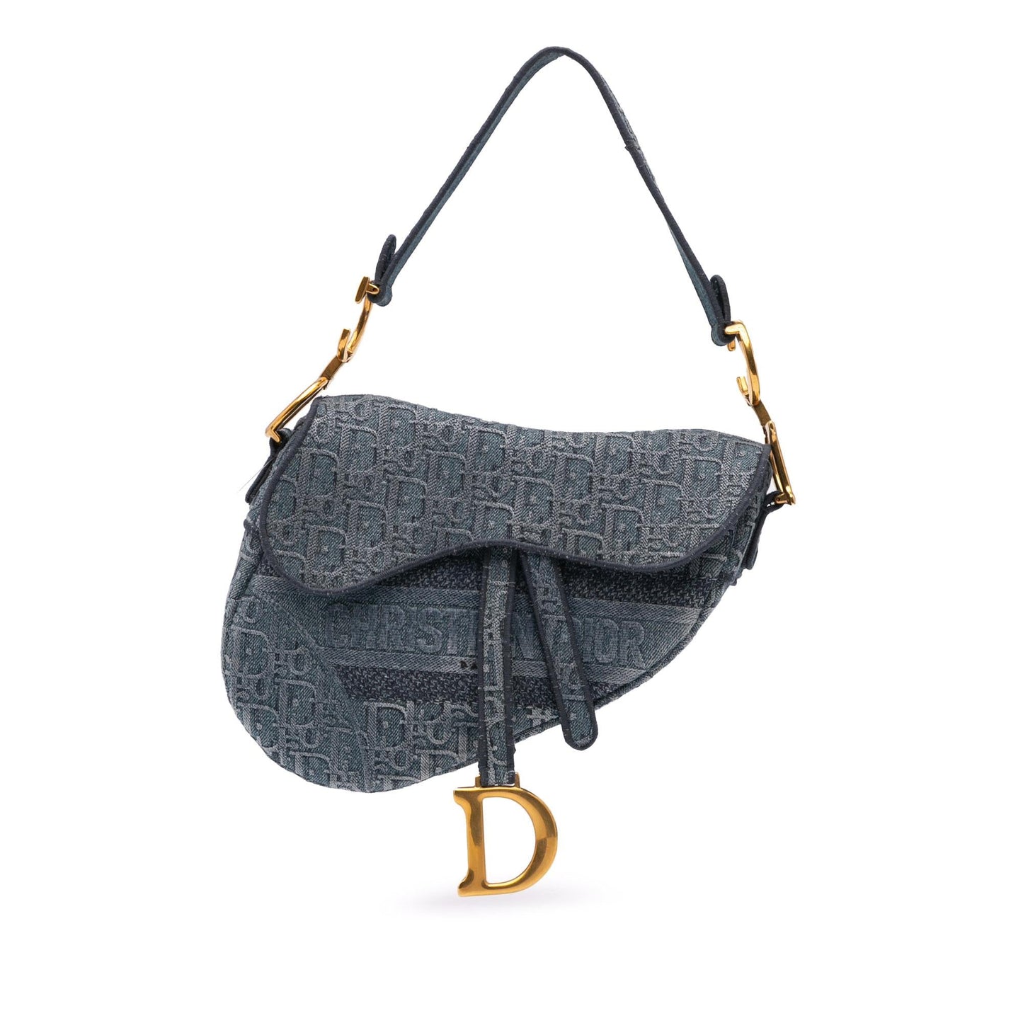 Dior Oblique Saddle Bag Denim Embroidered Shoulder Bag 3