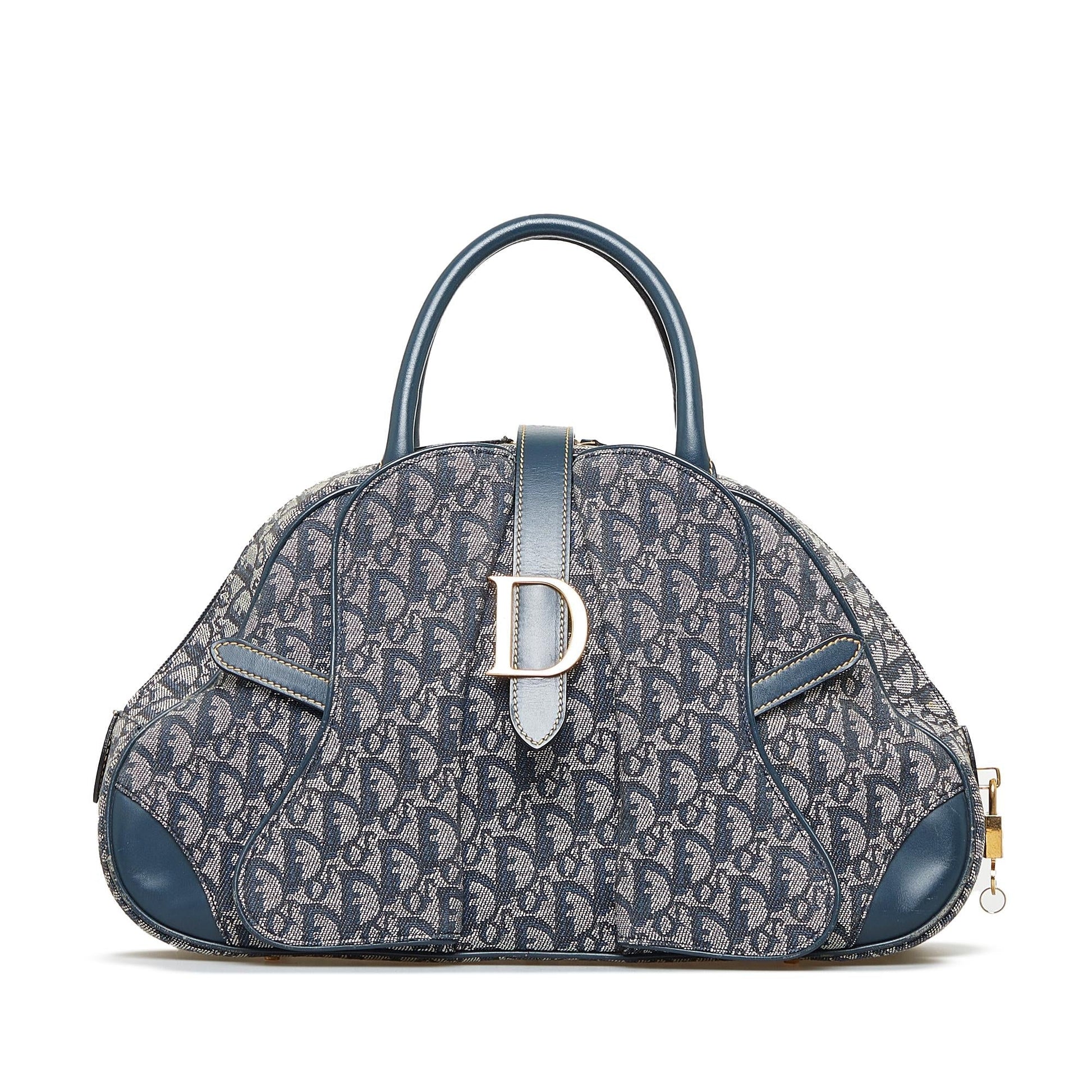 Dior Oblique Double Saddle Bowler Shg Satchel Bag