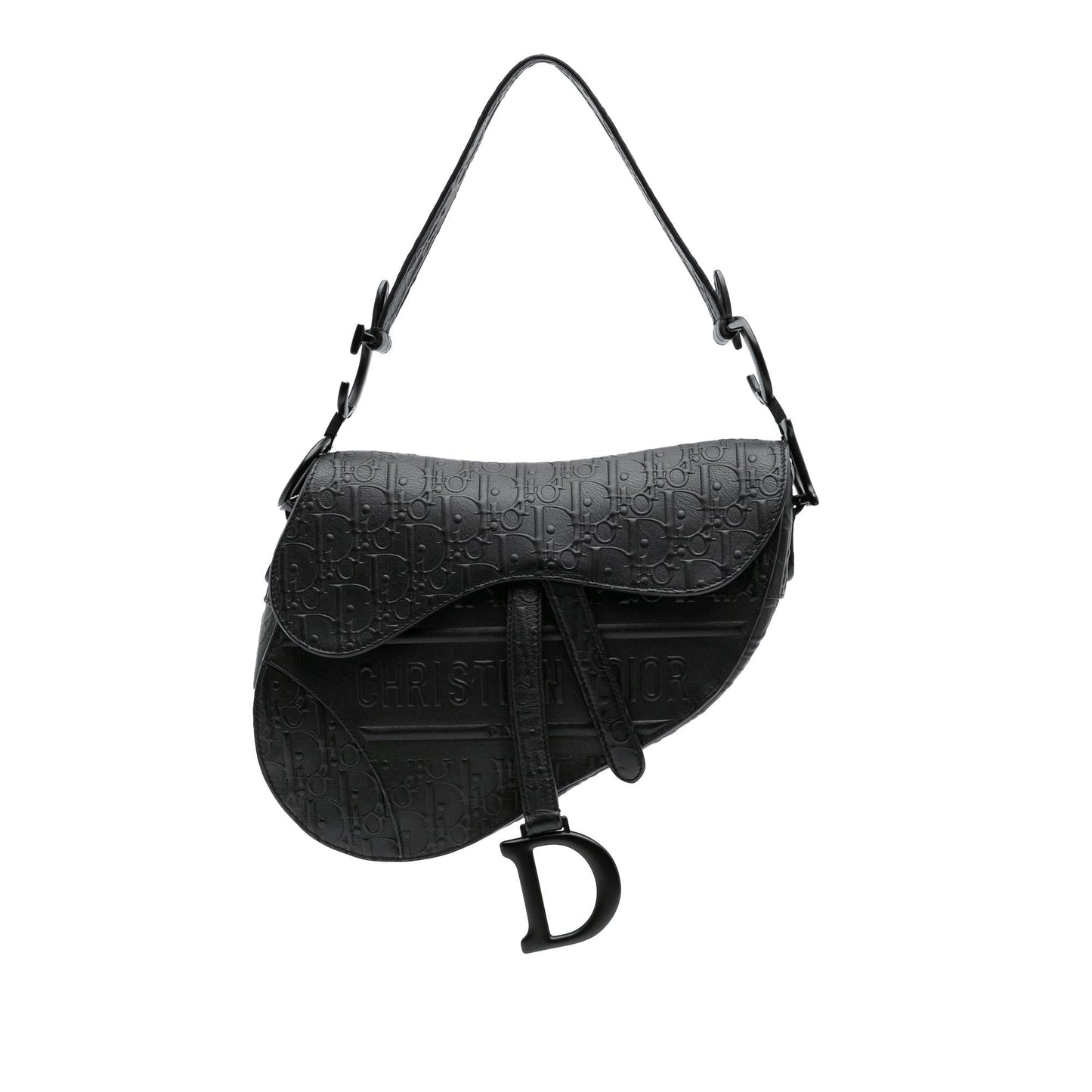 Dior Oblique Calfskin Saddle Bag Embossed Shoulder Bag Saddle Bag 1