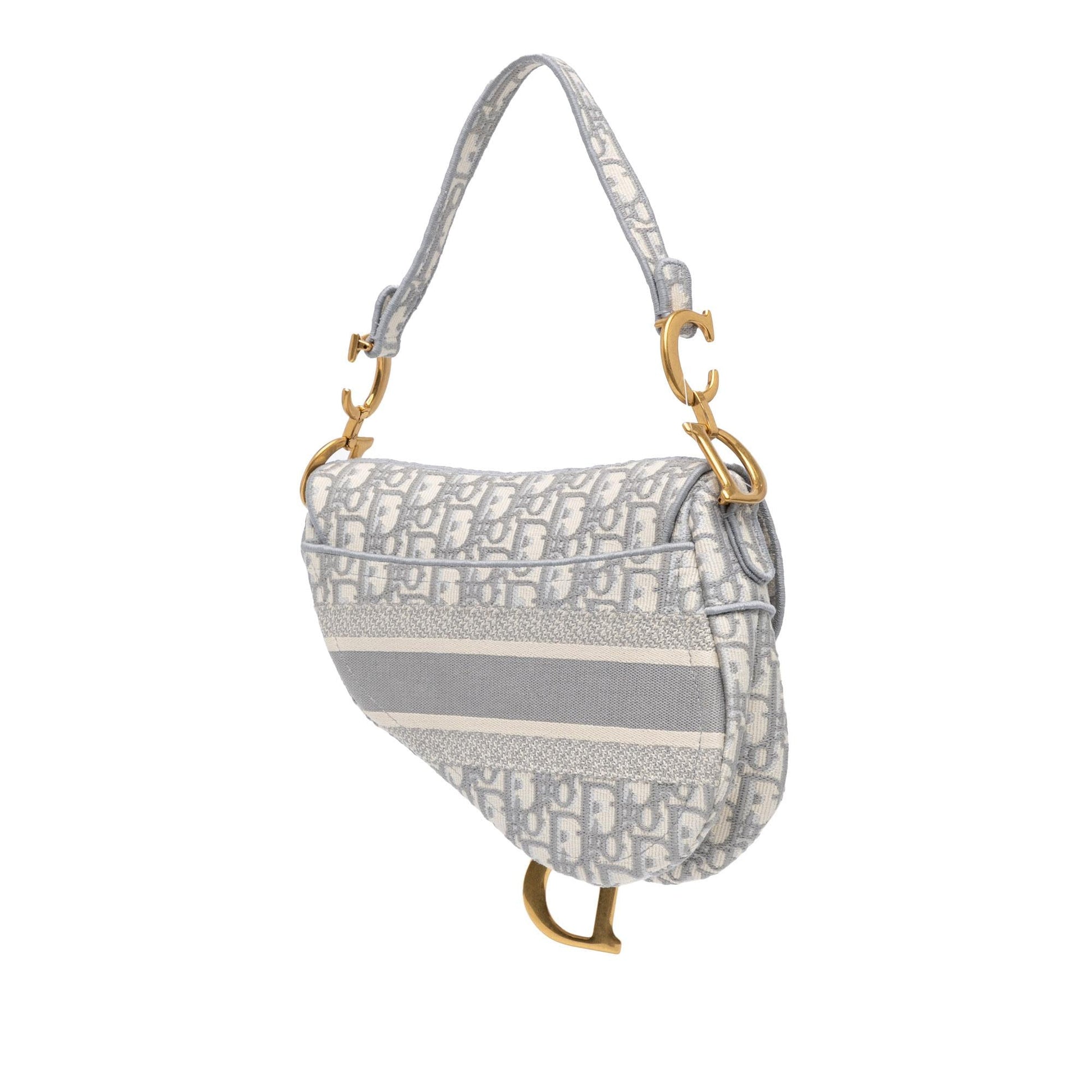 Dior Oblique Saddle Bag Canvas Embroidered Shoulder Bag Bag Shg Scliwm