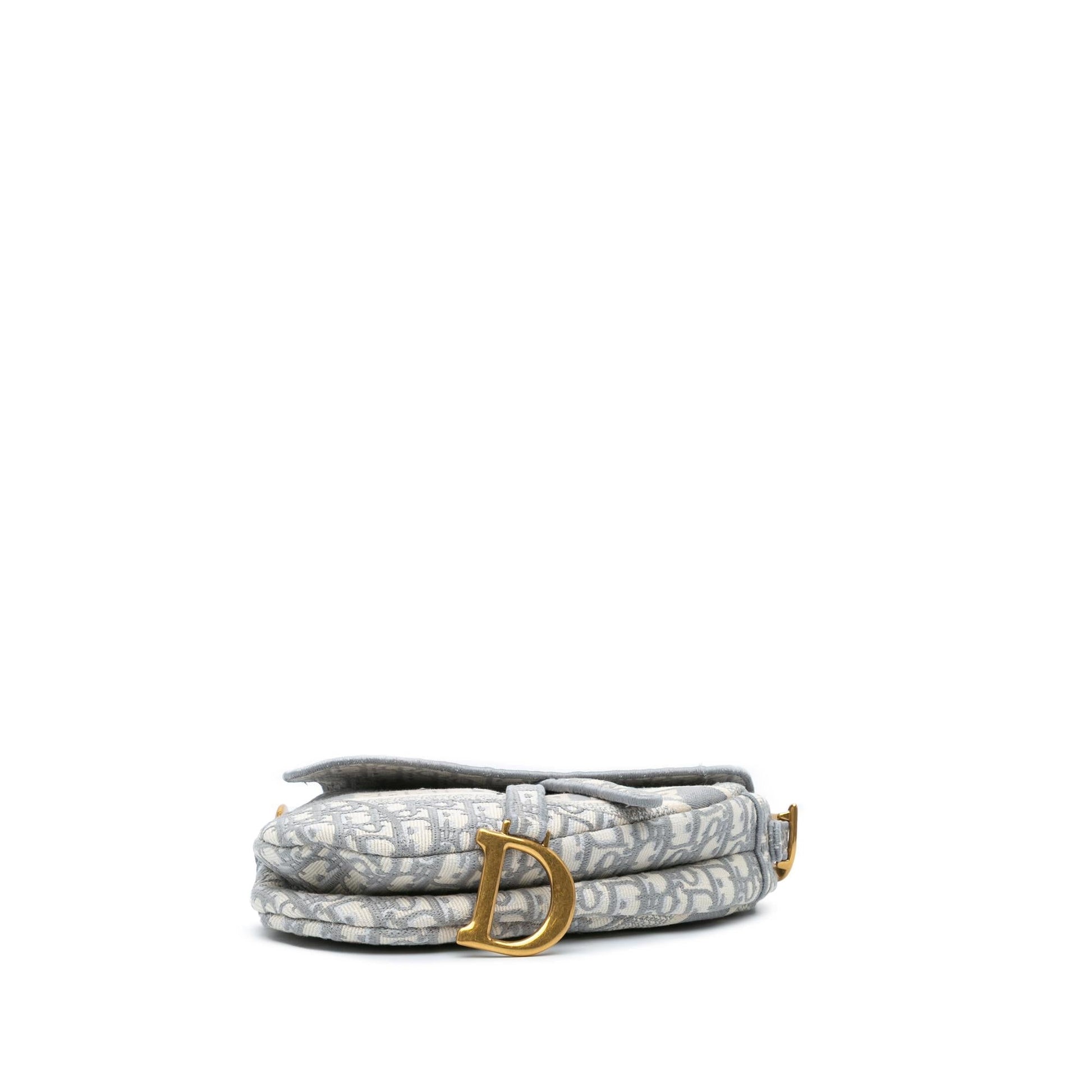 Dior Oblique Saddle Bag Canvas Embroidered Shoulder Bag Canvas Saddle Bag