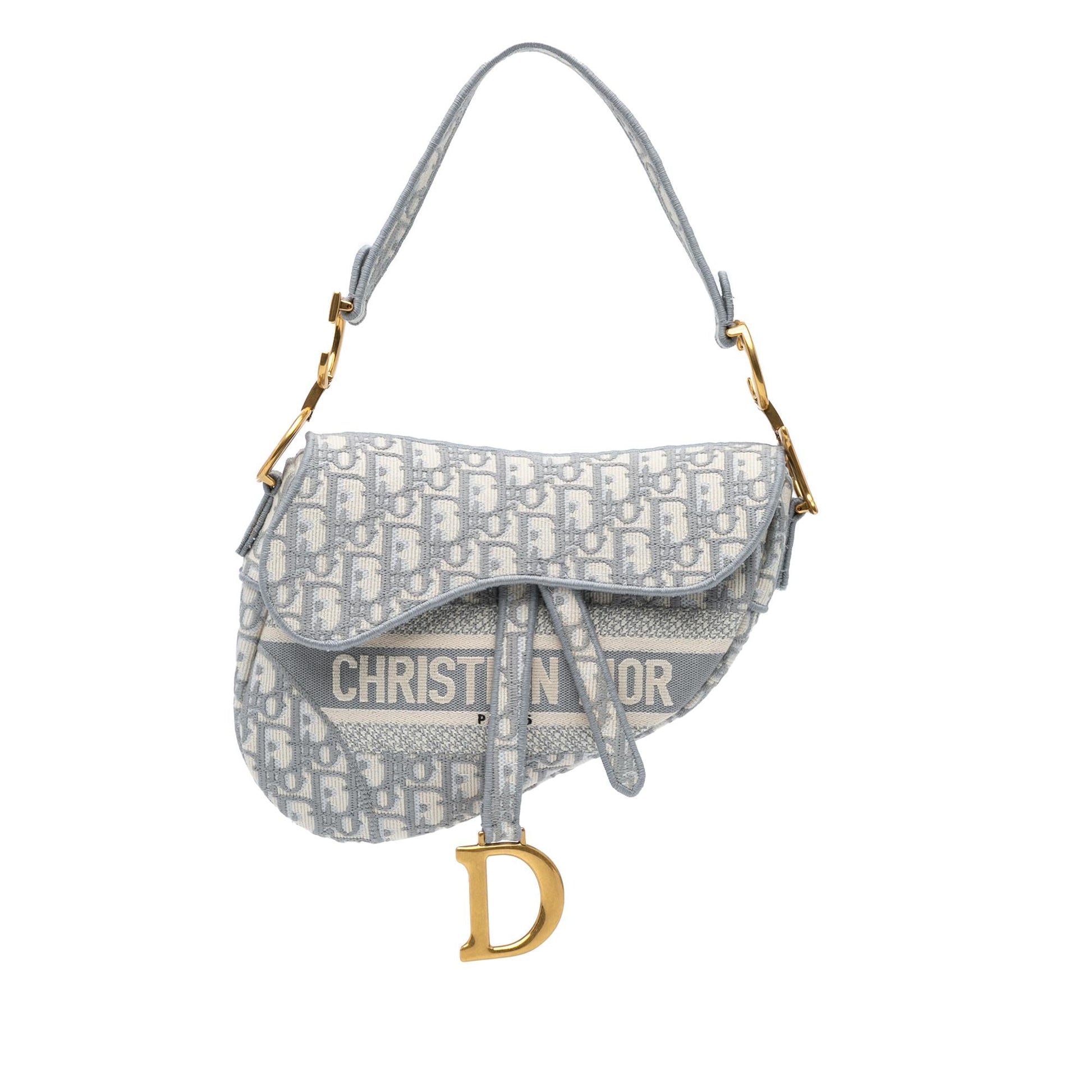 Dior Oblique Saddle Bag Canvas Embroidered Shoulder Bag Canvas Saddle Bag