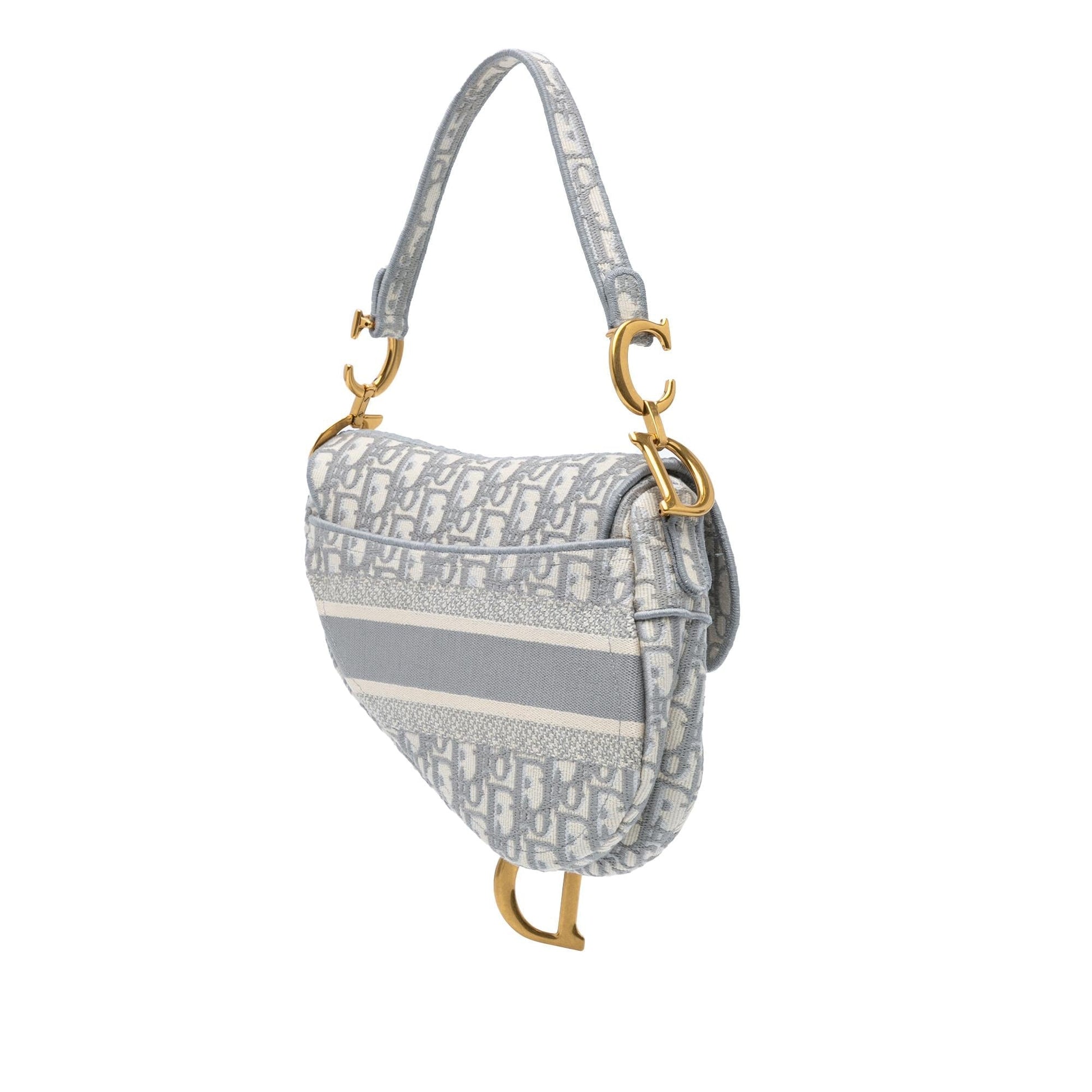 Dior Oblique Saddle Bag Canvas Embroidered Shoulder Bag Canvas Saddle Bag