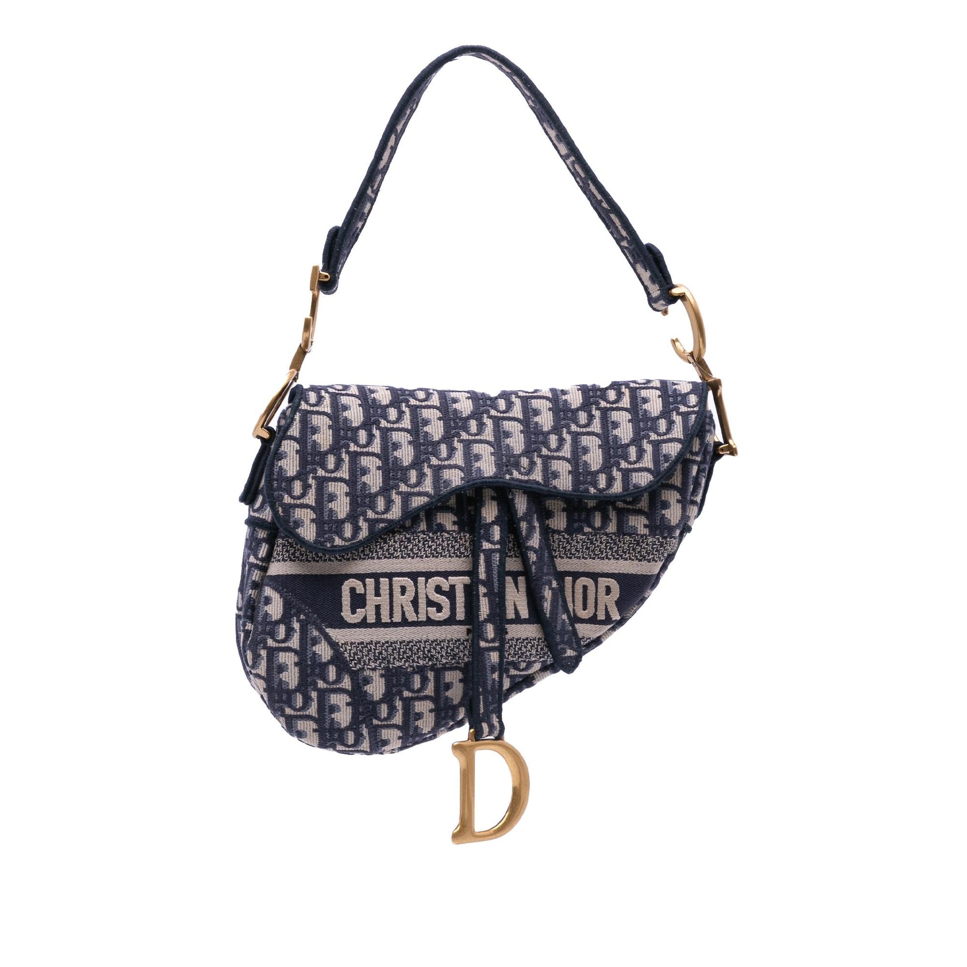 Dior Oblique Saddle Bag Canvas Embroidered Shoulder Bag Saddle Bag 1