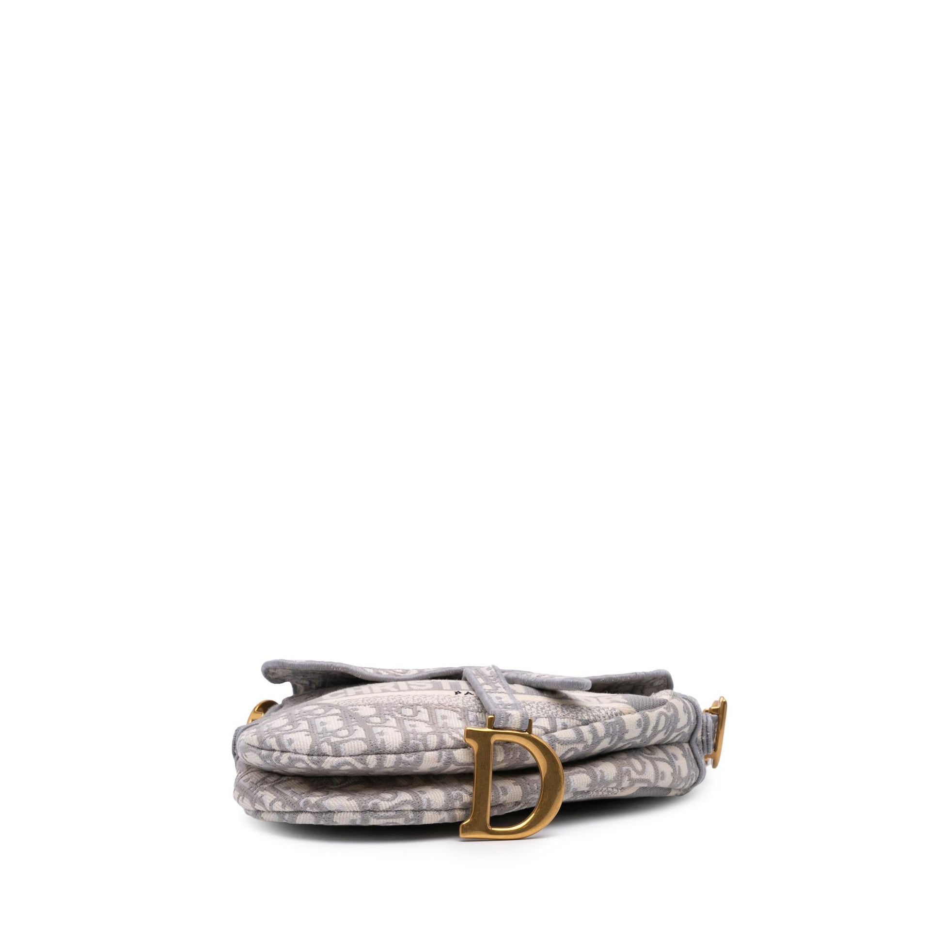 Dior Oblique Saddle Bag Canvas Embroidered Shoulder Bag Saddle Bag 2