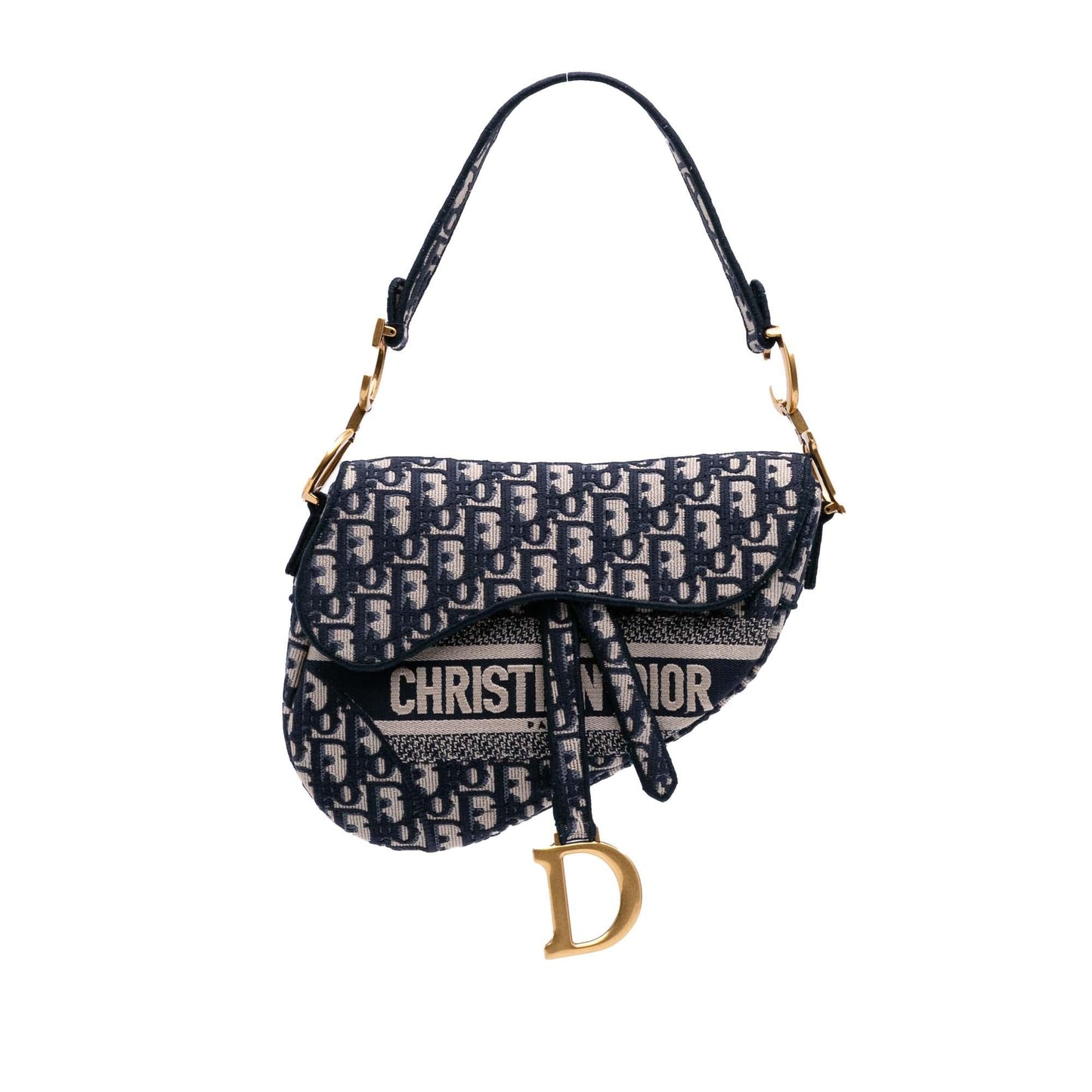 Dior Oblique Saddle Bag Canvas Embroidered Shoulder Bag Saddle Bag 4