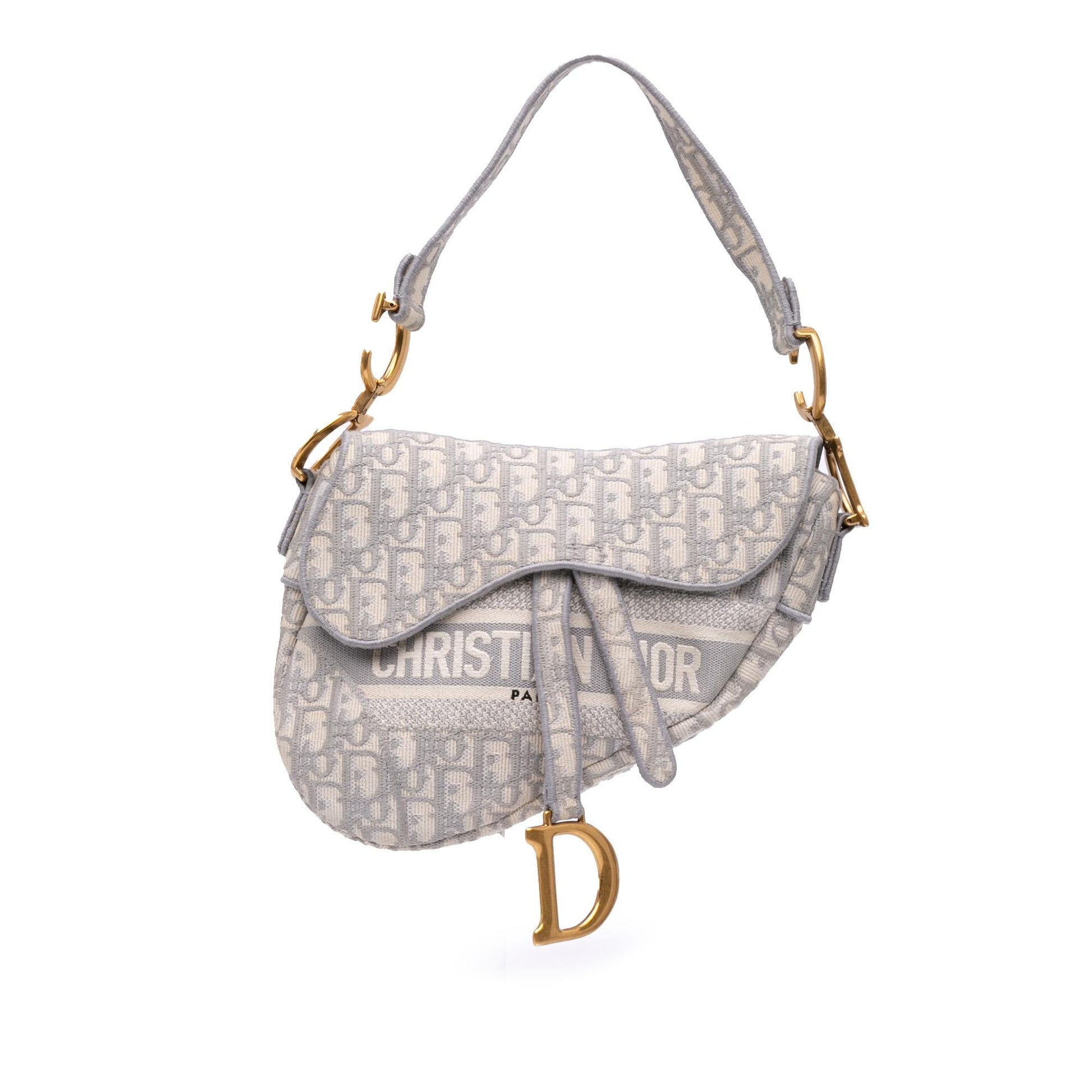 Dior Oblique Saddle Bag Canvas Embroidered Shoulder Bag Saddle Bag 5