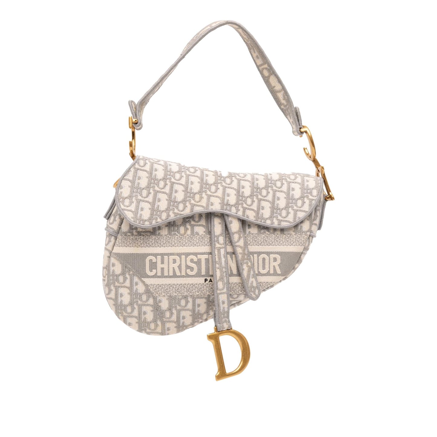Dior Oblique Saddle Bag Canvas Embroidered Shoulder Bag Saddle Bag 7