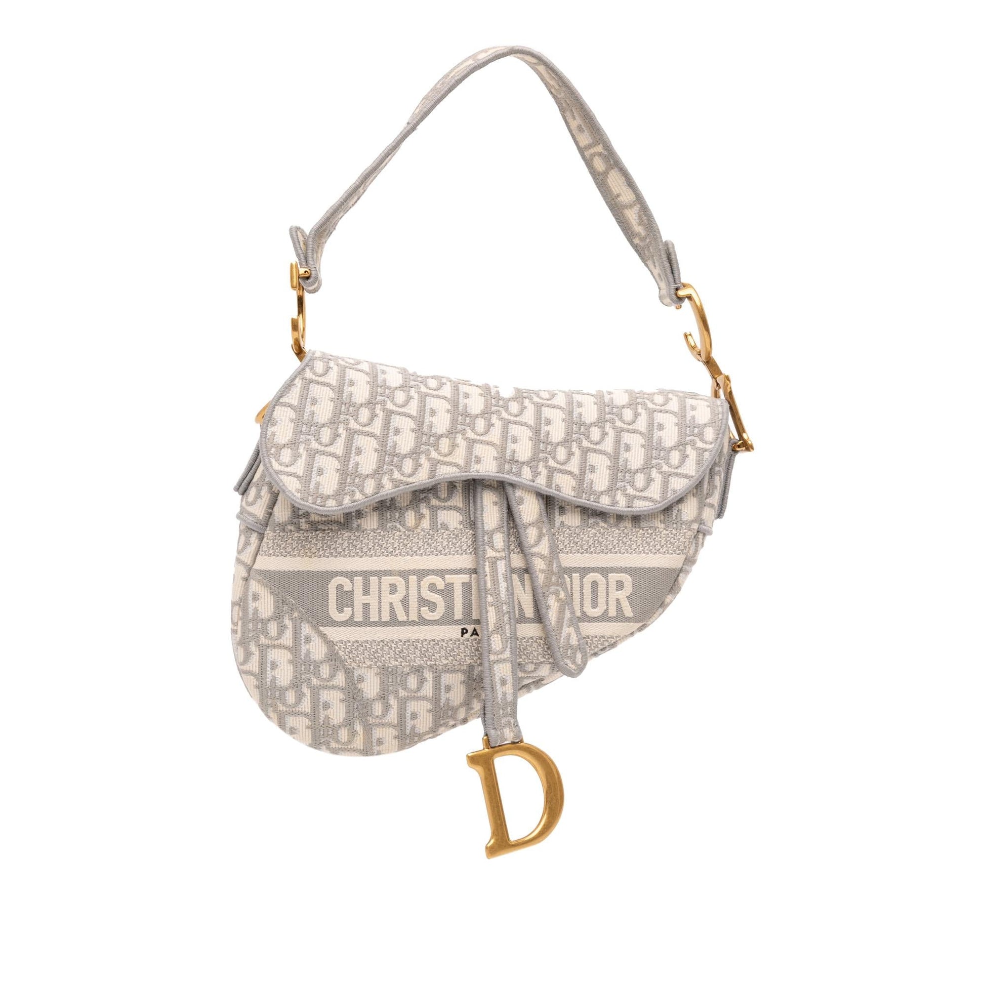 Dior Oblique Saddle Bag Canvas Embroidered Shoulder Bag Saddle Bag 7