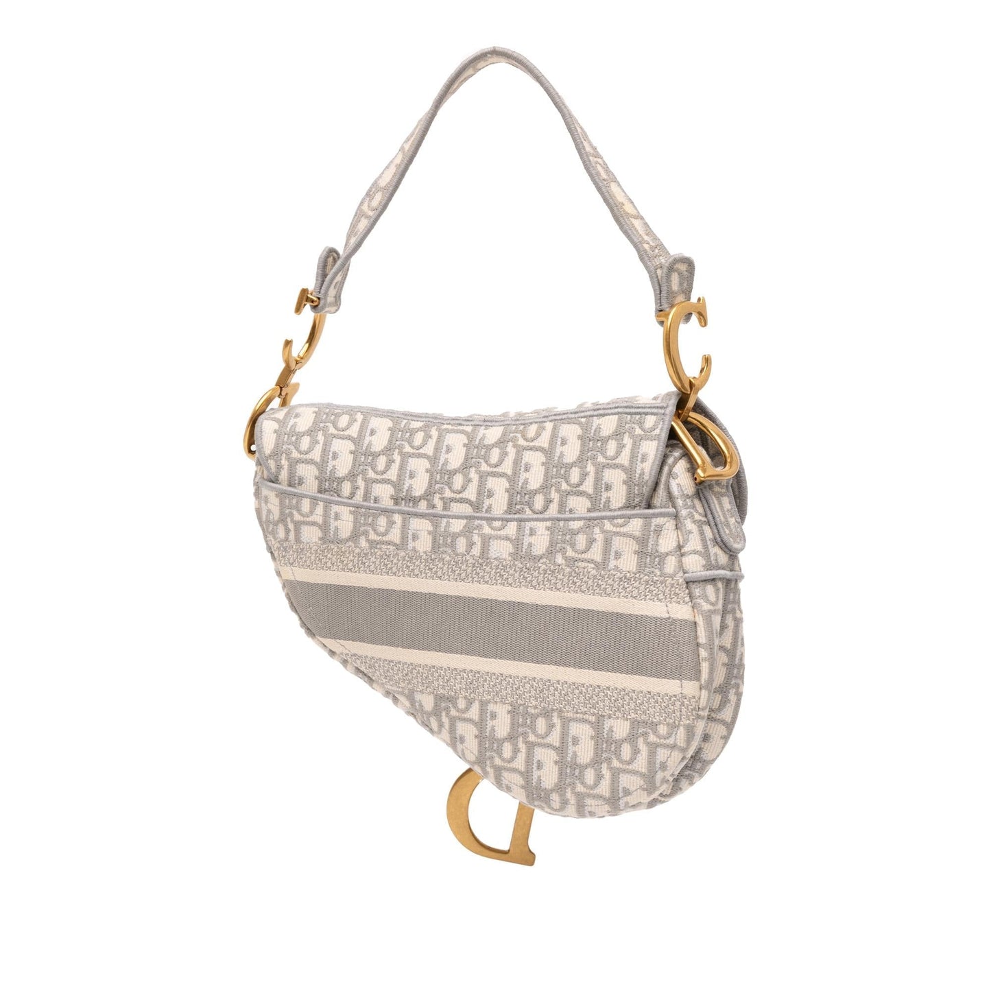 Dior Oblique Saddle Bag Canvas Embroidered Shoulder Bag Saddle Bag 7
