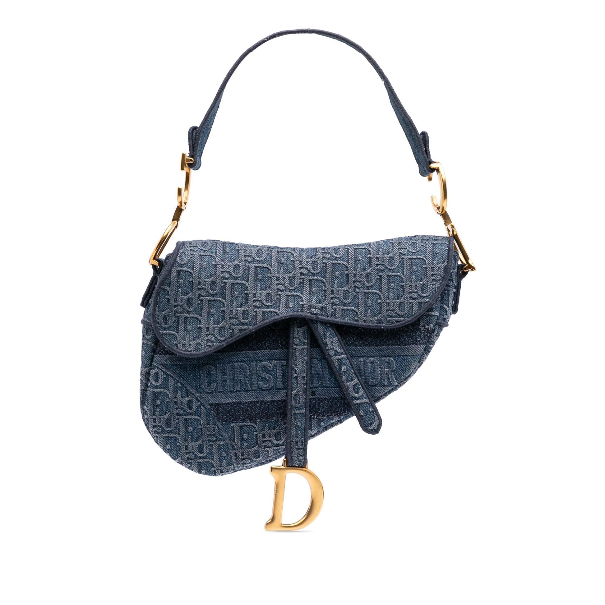 Dior Oblique Saddle Bag Denim Embroidered Shoulder Bag Saddle Bag 2