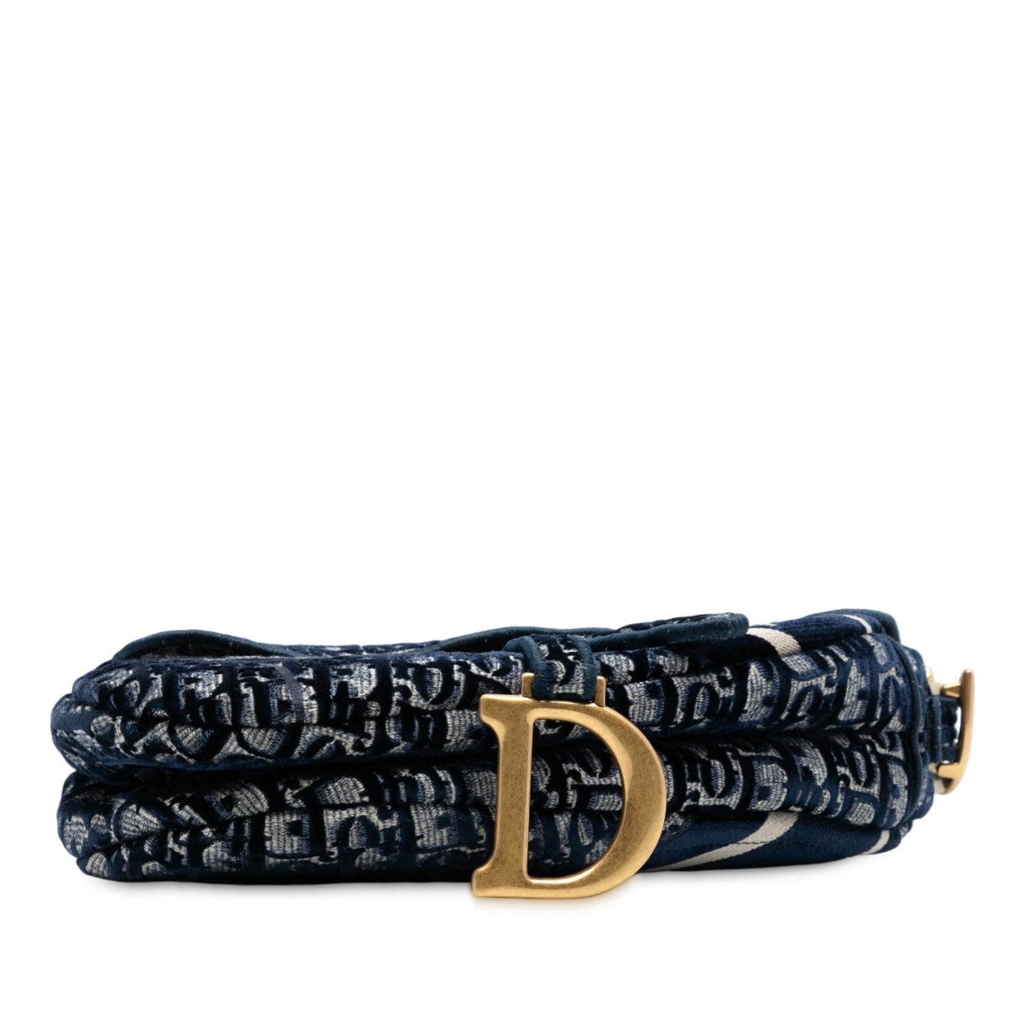 Dior Oblique Velvet Saddle Bag Embroidered Shoulder Bag