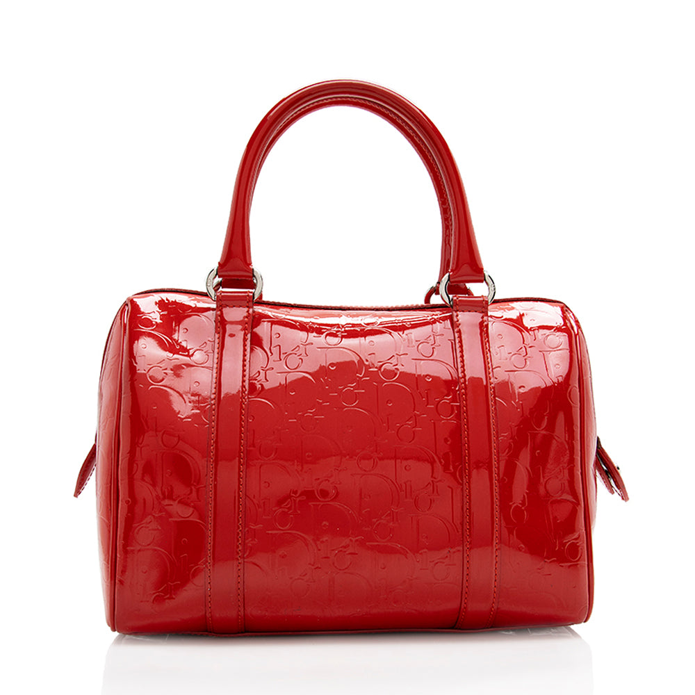 Dior Oblique Boston Bag Shf Leather Patent Satchel Bag