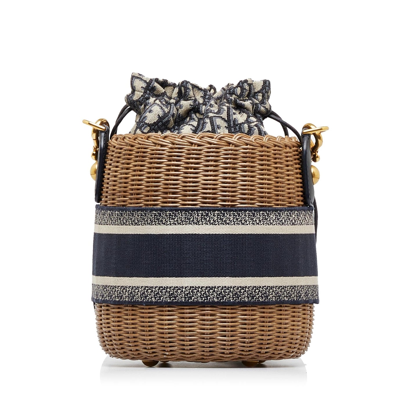 Dior Oblique Bag Wicker Bucket Shoulder Bag