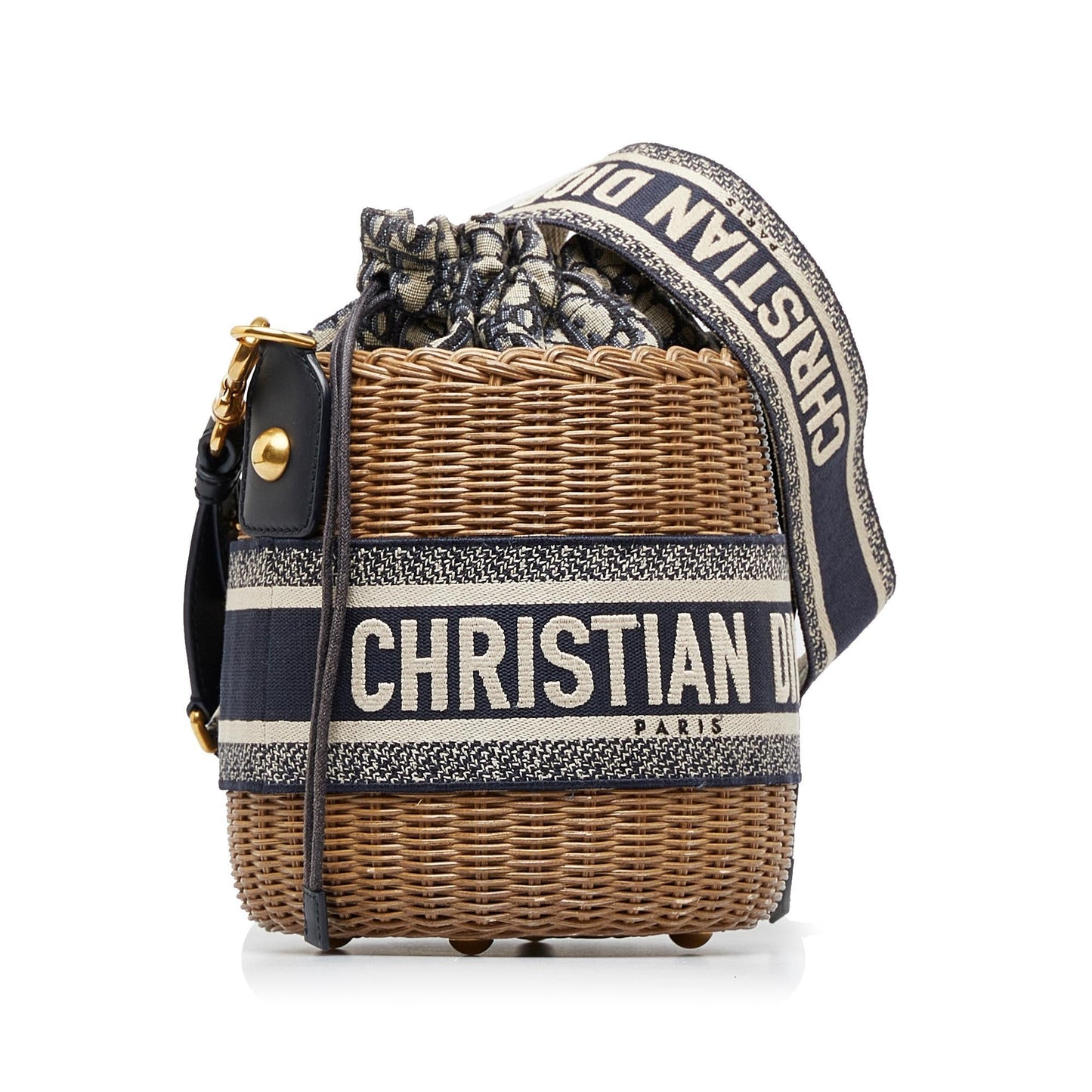 Dior Oblique Bag Wicker Bucket Shoulder Bag
