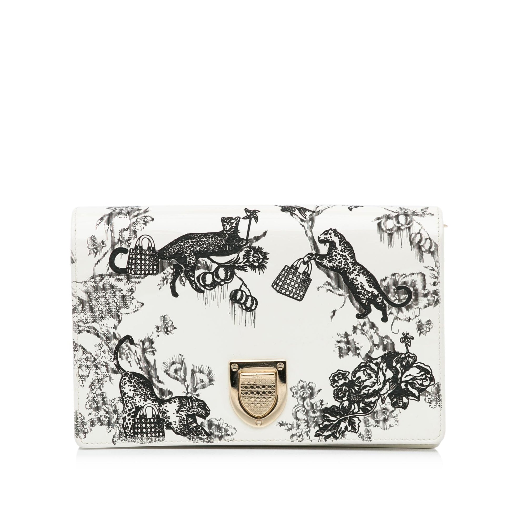 Dior ama Toile De Jouy Clutch Shg Rgybns Patent Clutch Bag