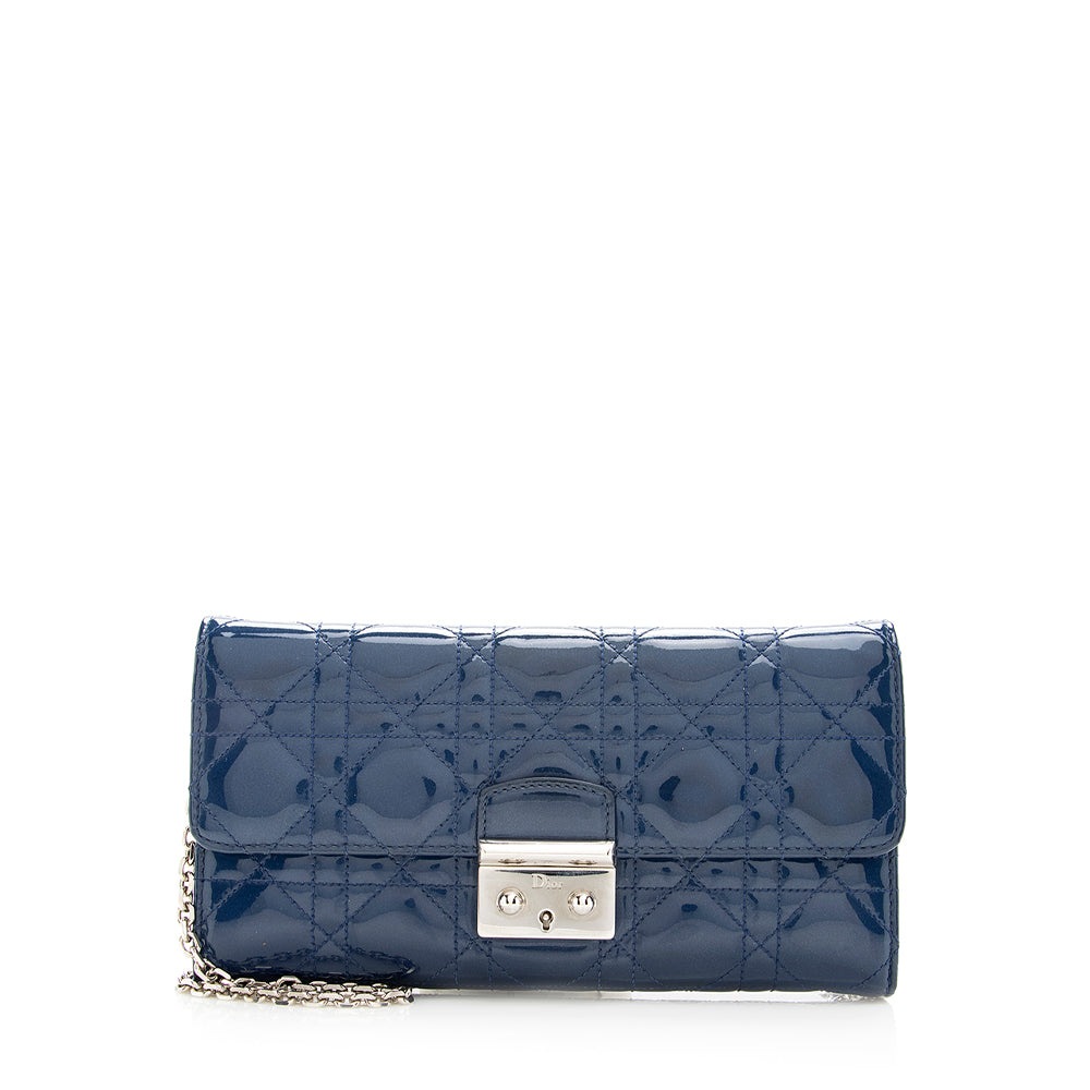 Dior Cannage Wallet On Bag Shf Leather Patent Chain Crossbody Bag