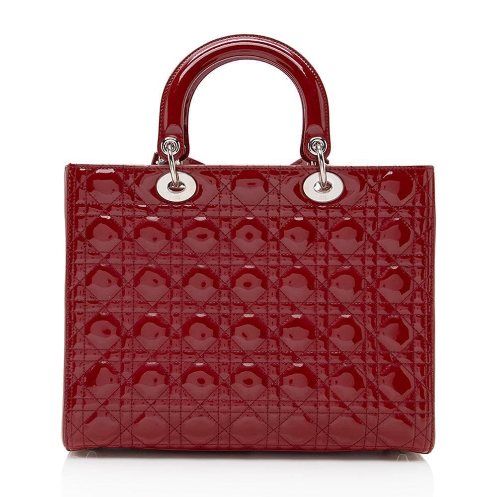 Dior Lady Tote Shf Leather Patent Large Tote Bag Tote Shf 19305