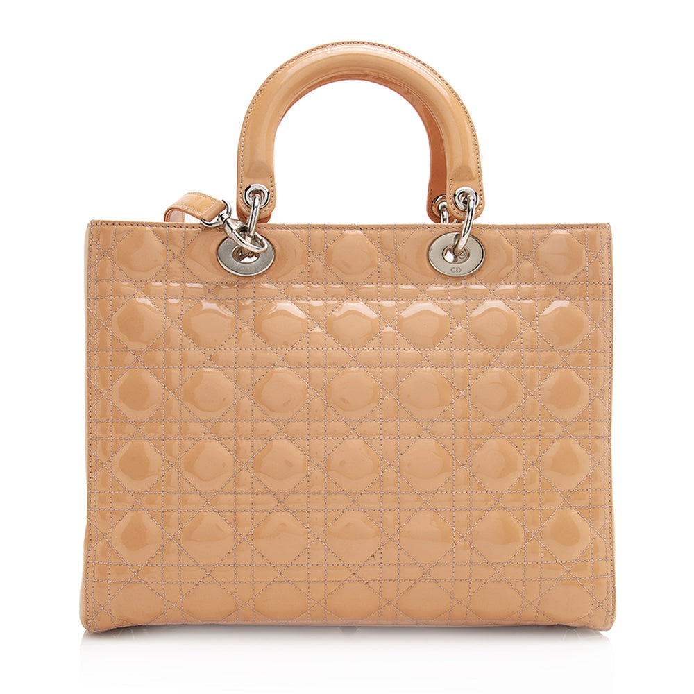 Dior Lady Tote Shf Leather Patent Large Tote Bag Tote Shf 21157