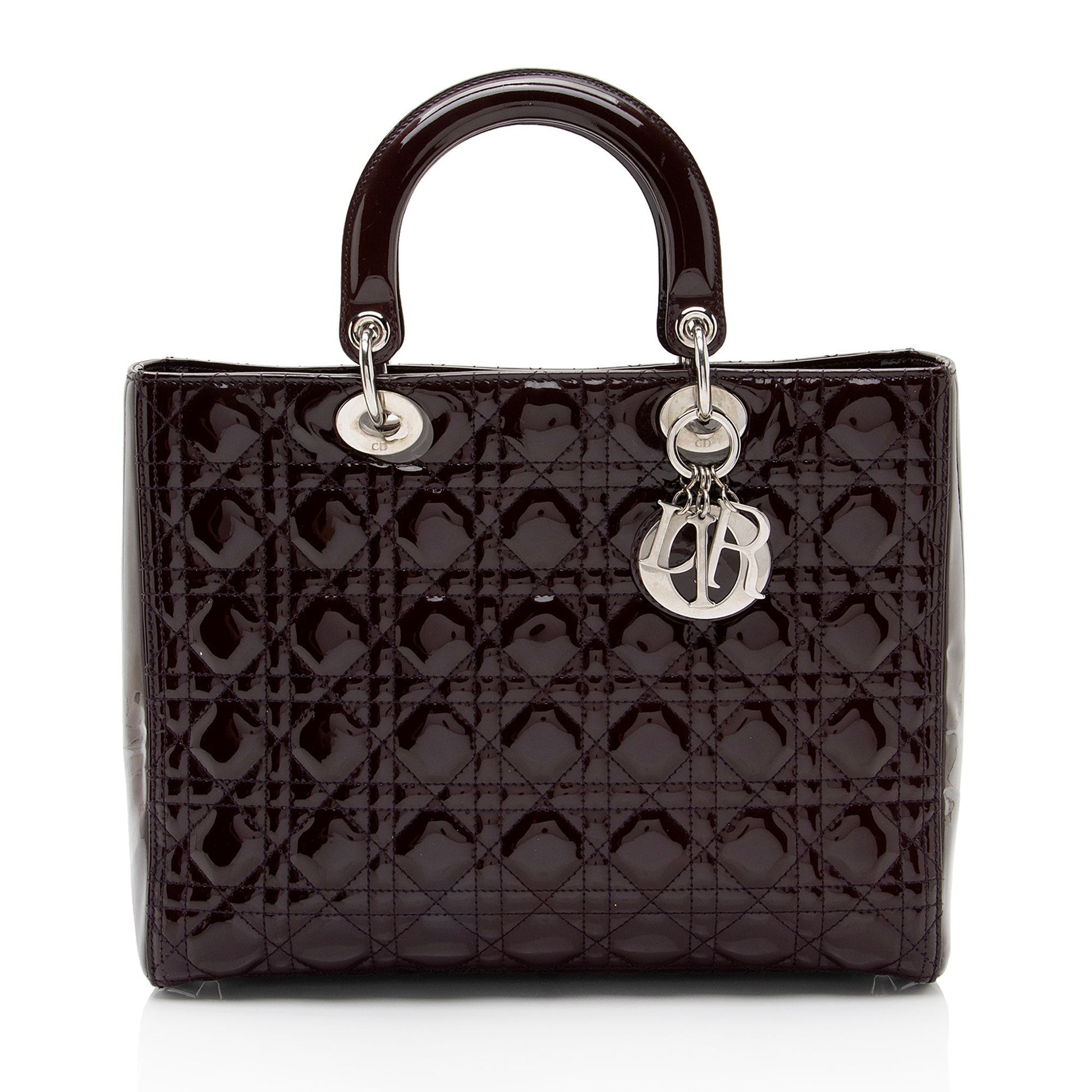 Dior Lady Tote Shf 5Trae8 Leather Patent Large Tote Bag