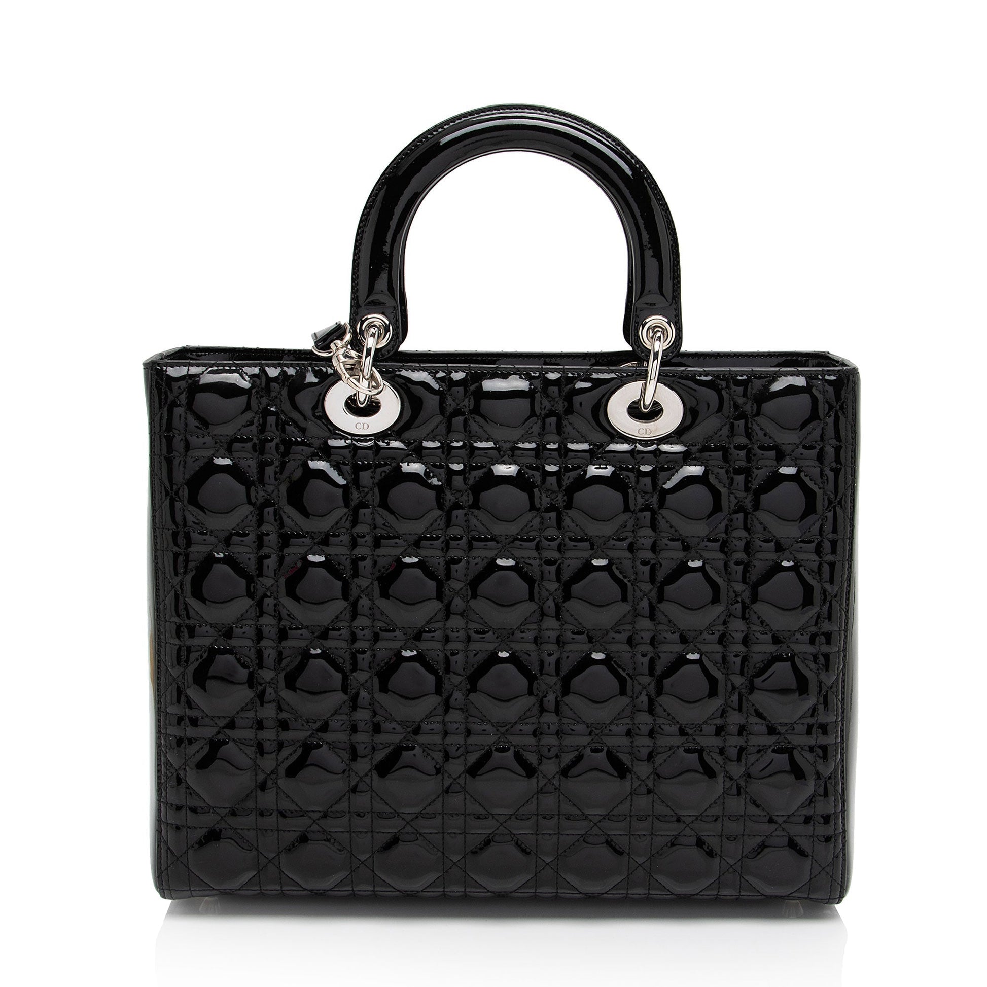 Dior Lady Tote Shf Domnwp Leather Patent Large Tote Bag