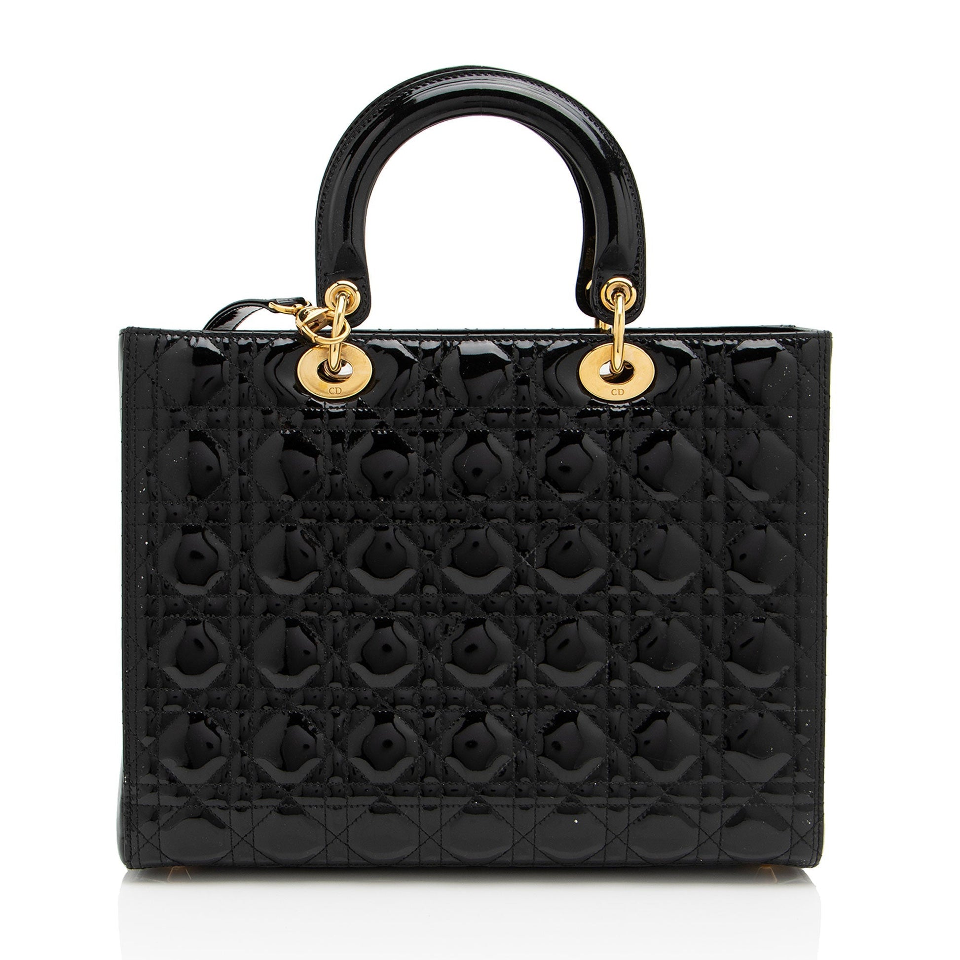 Dior Lady Tote Shf Gvzhuv Leather Patent Large Tote Bag
