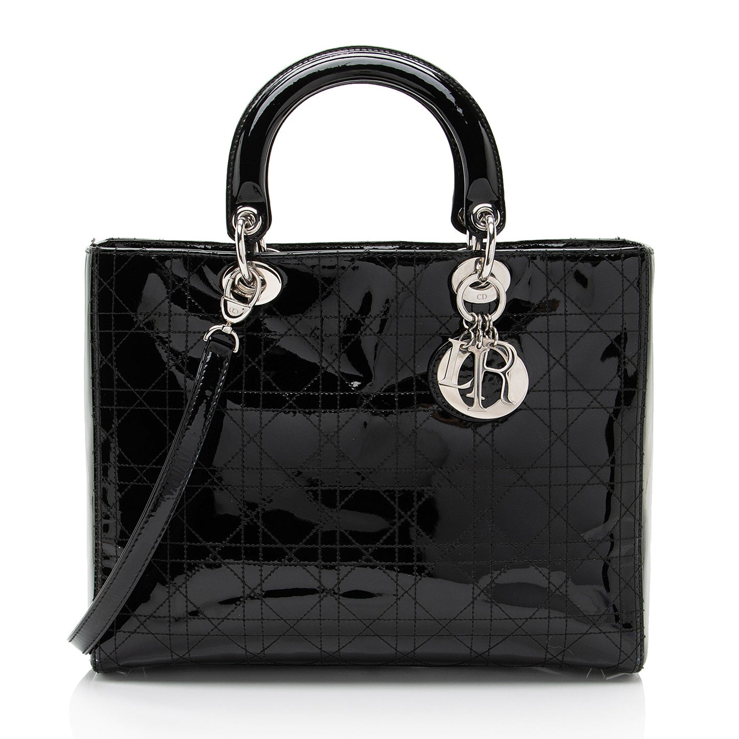 Dior Lady Tote Leather Patent Large Tote Bag
