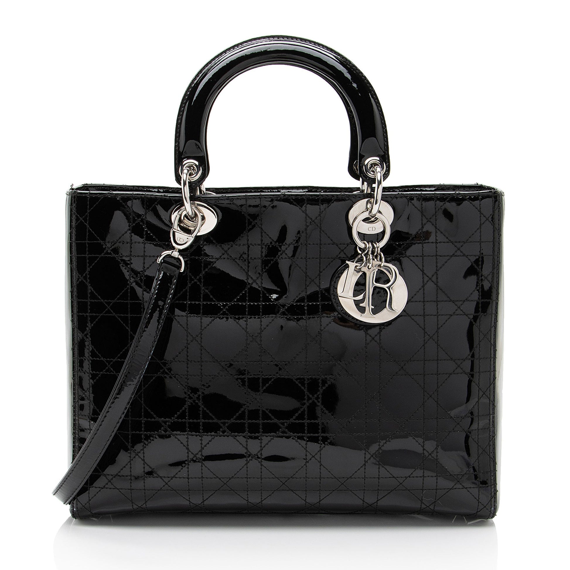 Dior Lady Tote Leather Patent Large Tote Bag