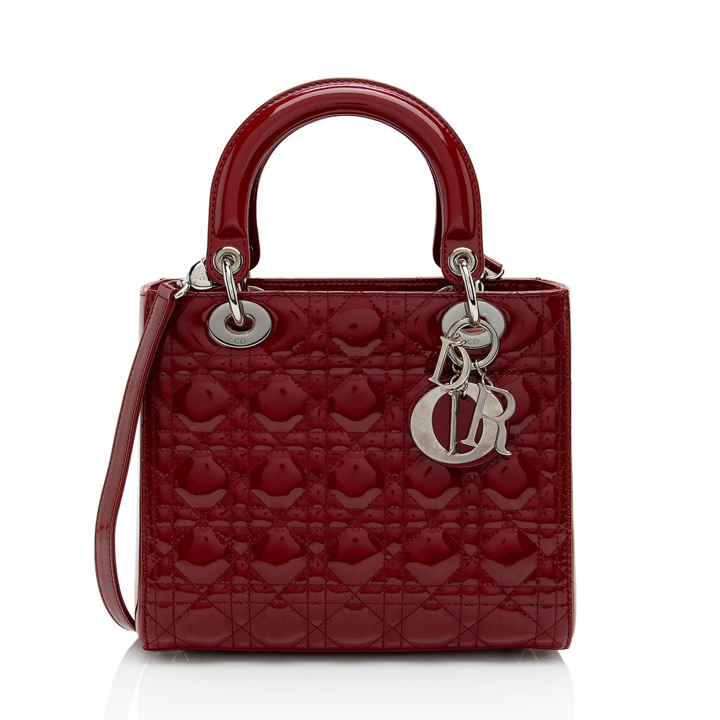 Dior Lady Tote Shf Otnfyb Leather Patent Medium Tote Bag