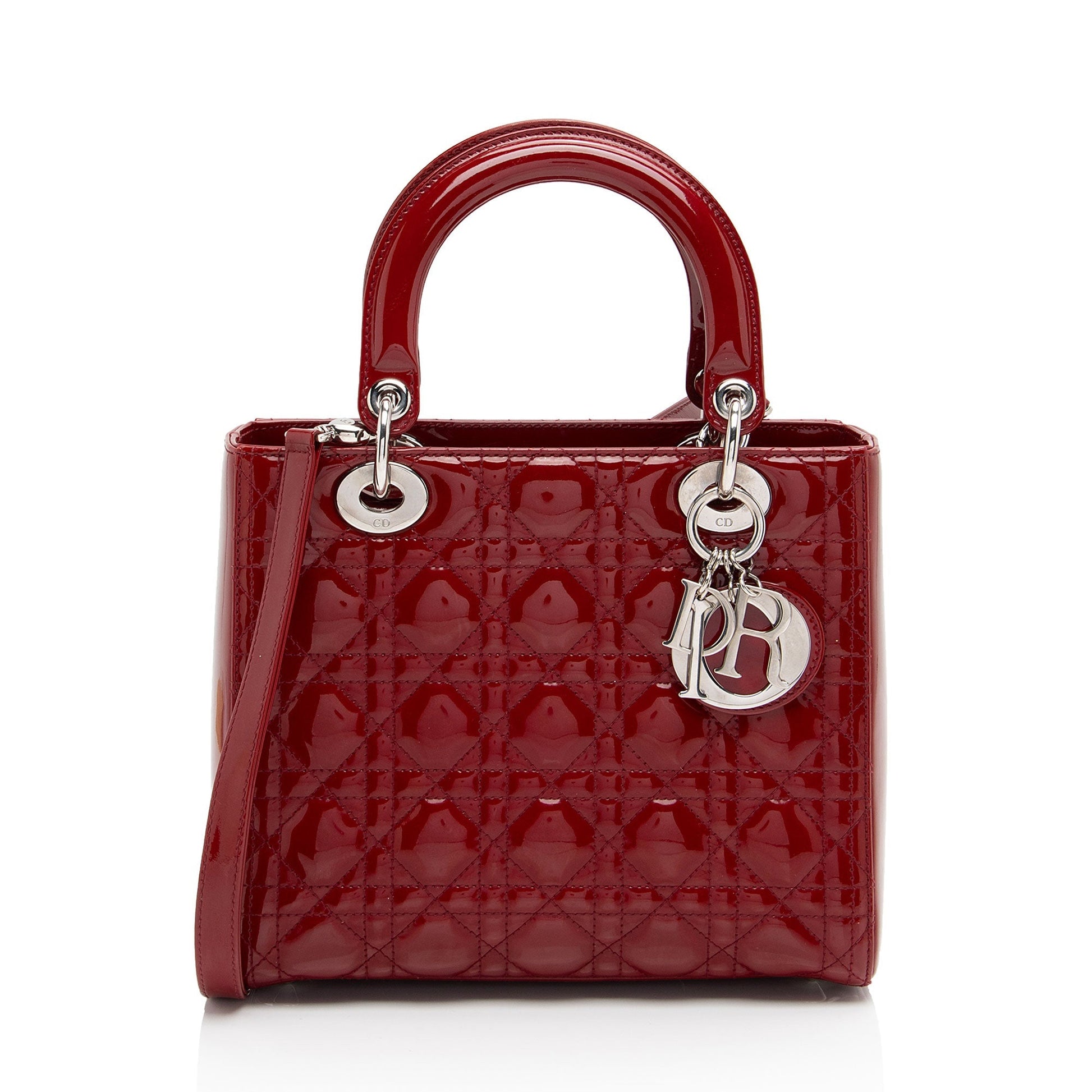 Dior Lady Tote Shf Wd5Jcb Leather Patent Medium Tote Bag