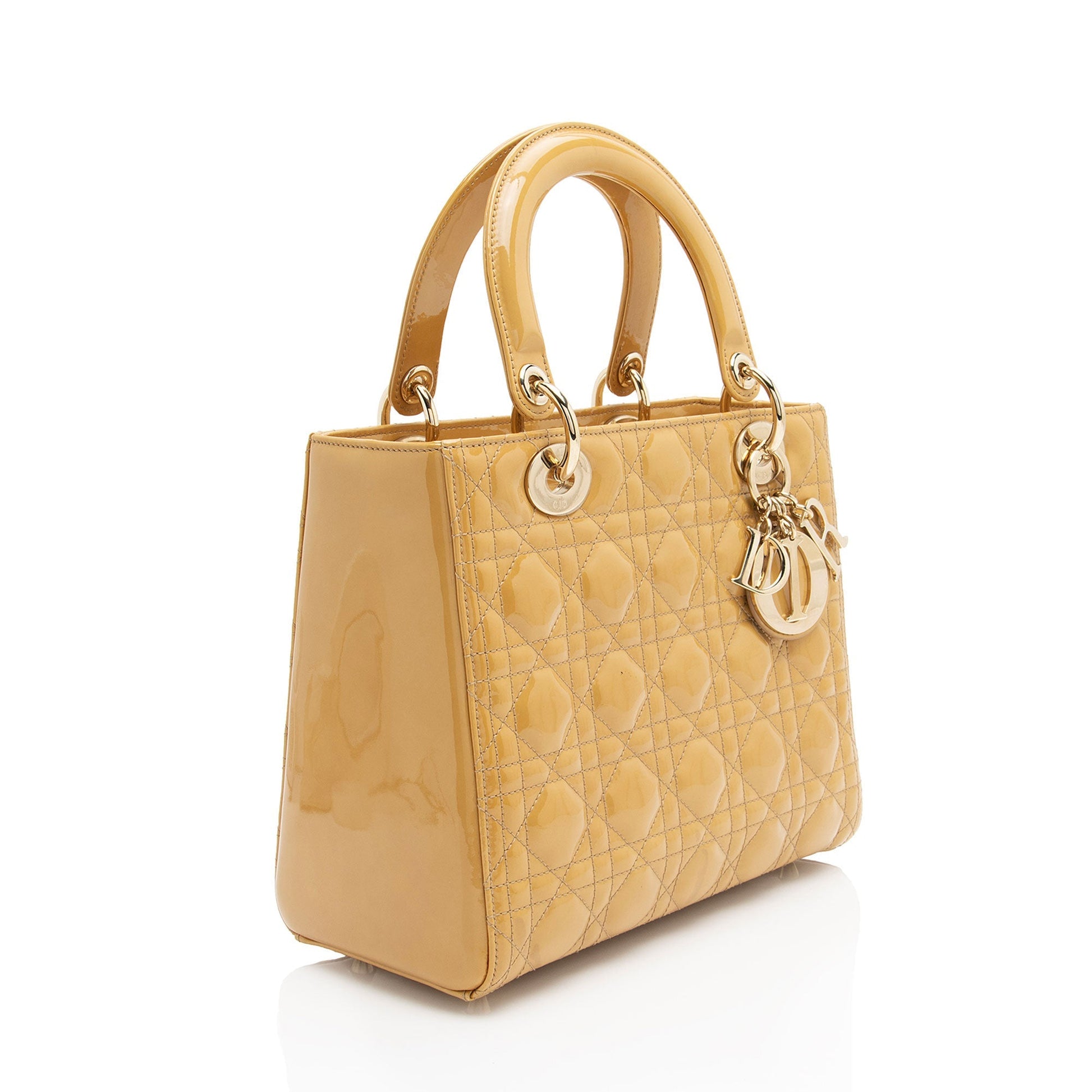 Dior Lady Tote Leather Patent Medium Tote Bag